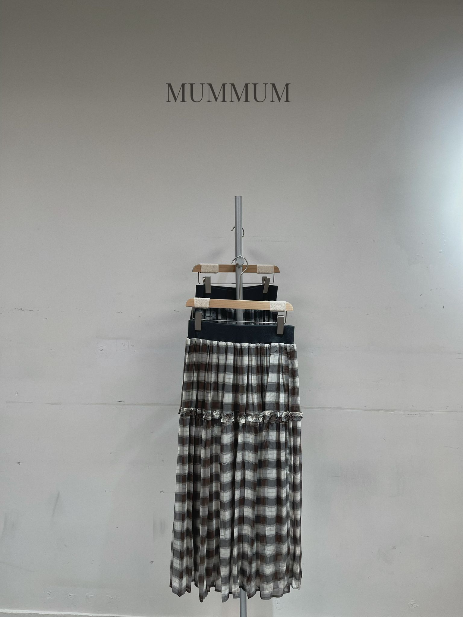 03696a/飄飄格仔垂直長裙　28-42/50/33