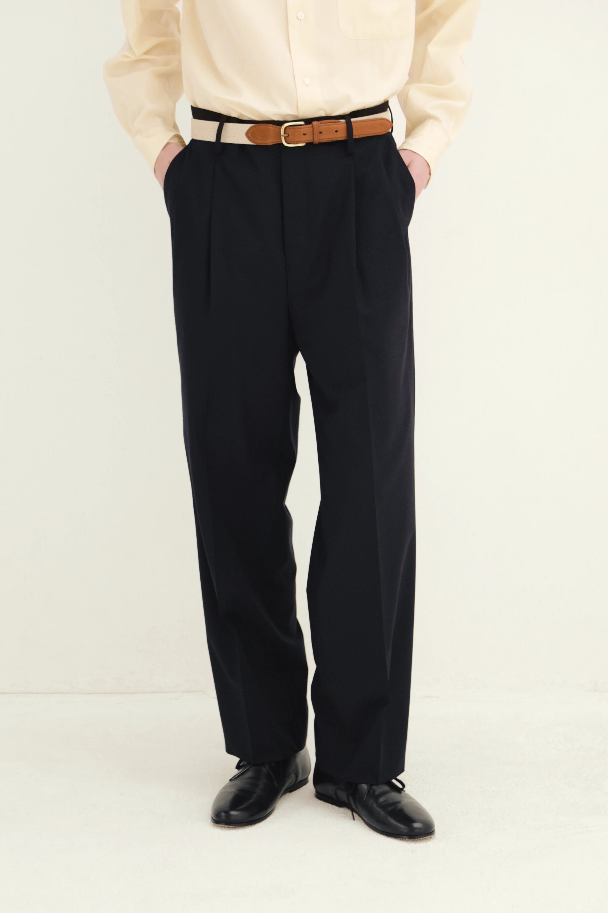 KAPTAIN SUNSHINE WOOL POPLIN SHOECUT SLACKS