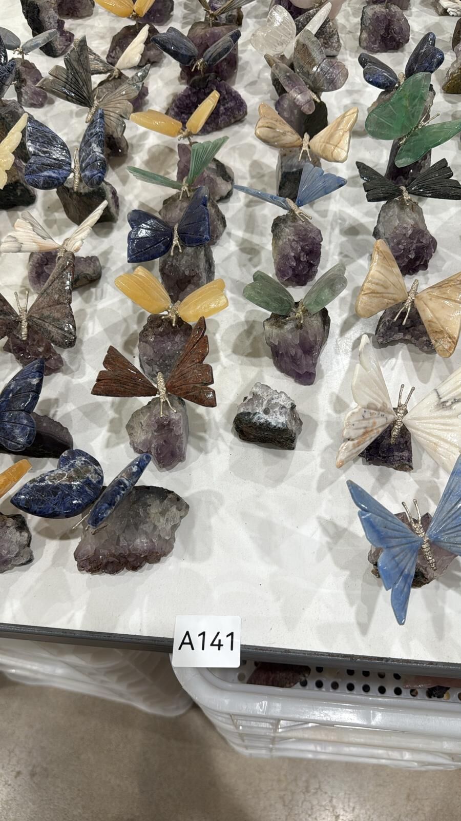 WN141 A141 天然石蝴蝶擺件 9cm (款式隨機)
