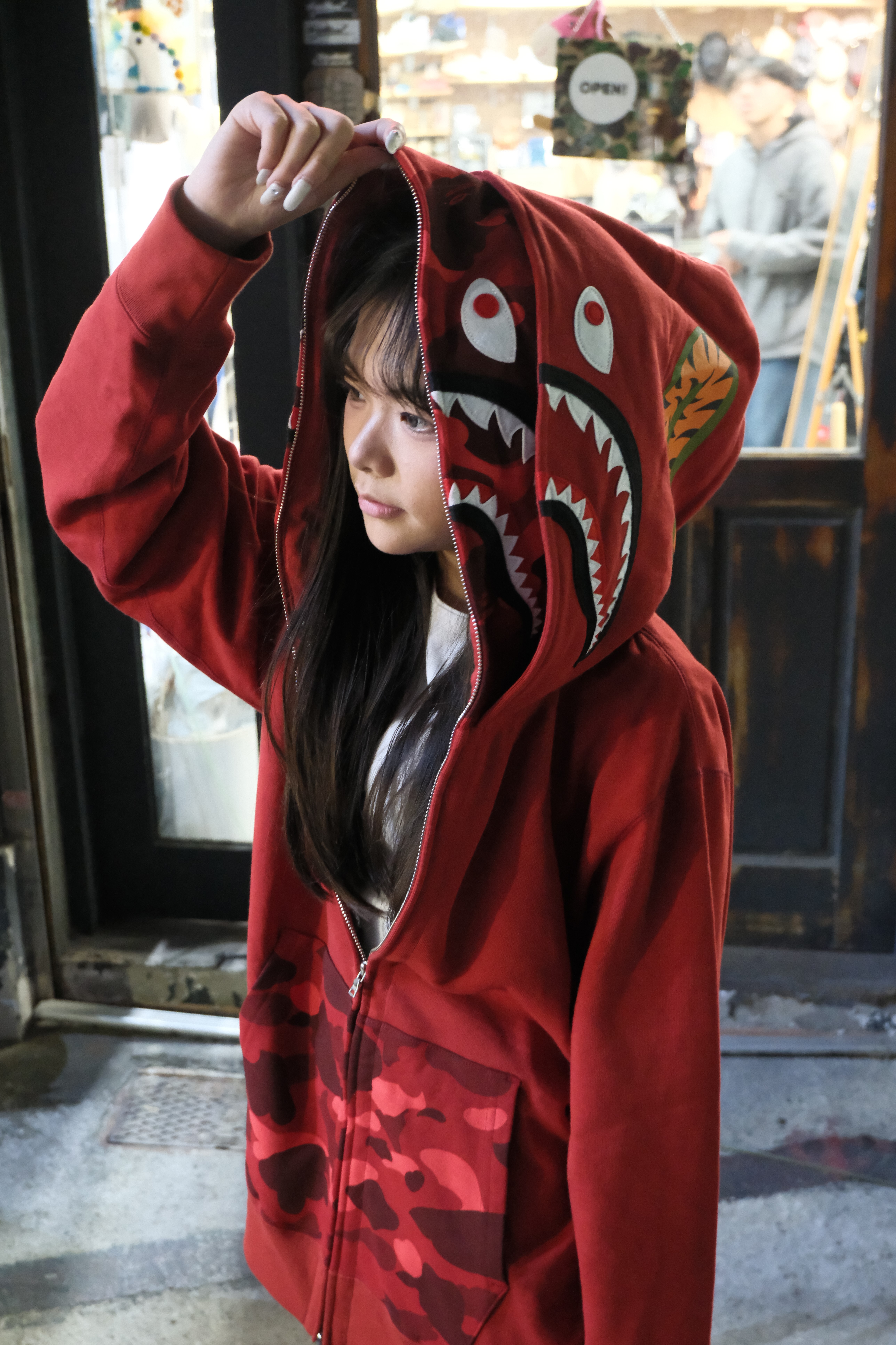 BAPE COLOR CAMO SHARK FULL ZIP DOUBLE HOODIE 雙鯊 迷彩 鯊魚 外套 拉鍊 1M30115009