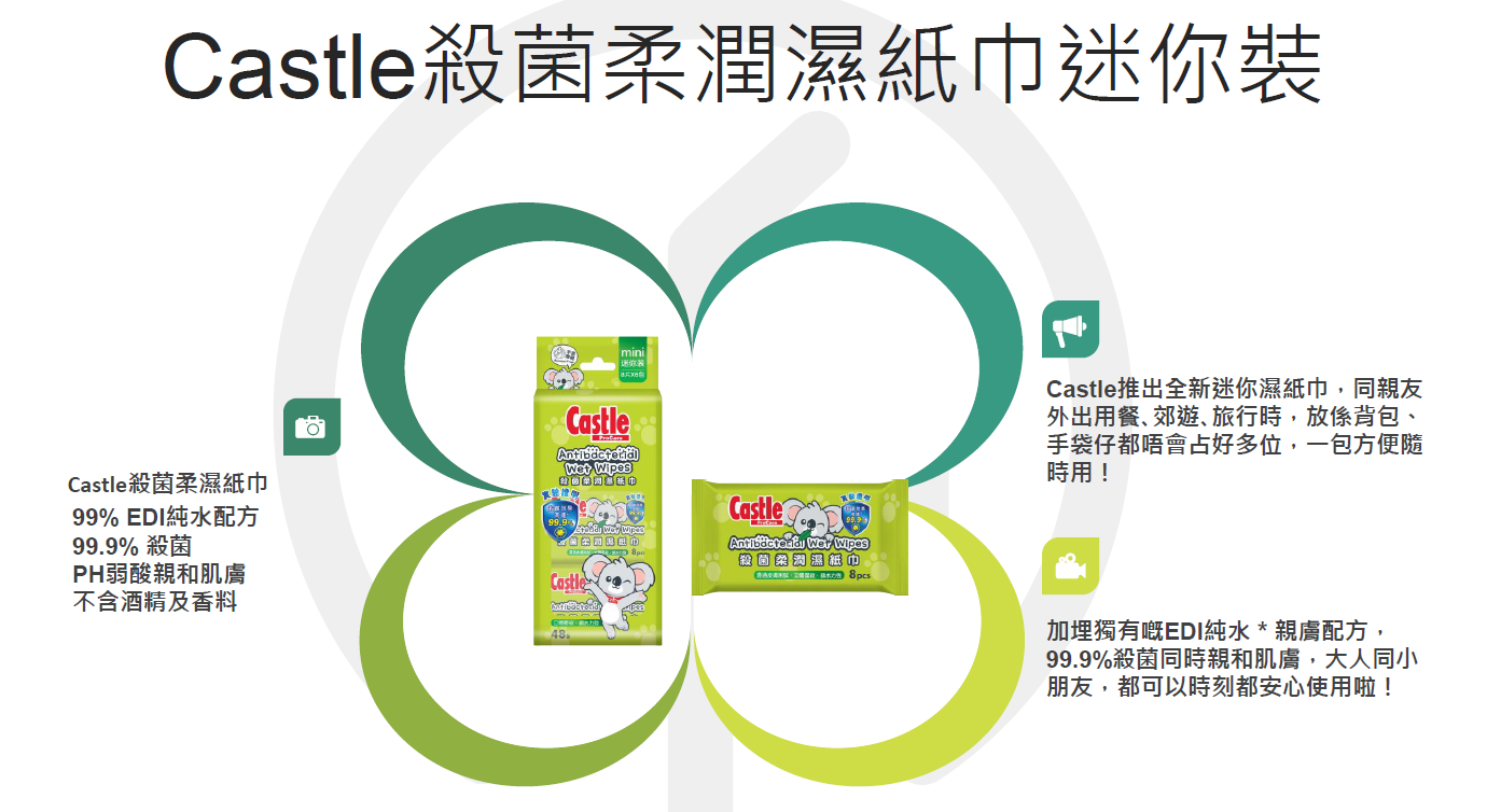 YF260314-Y3-亮麗殺菌柔潤濕紙巾迷你裝8片6包/袋