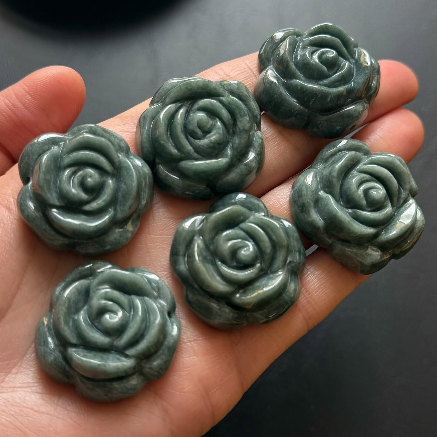 [原石] 藍水翡翠 玫瑰 有墜孔