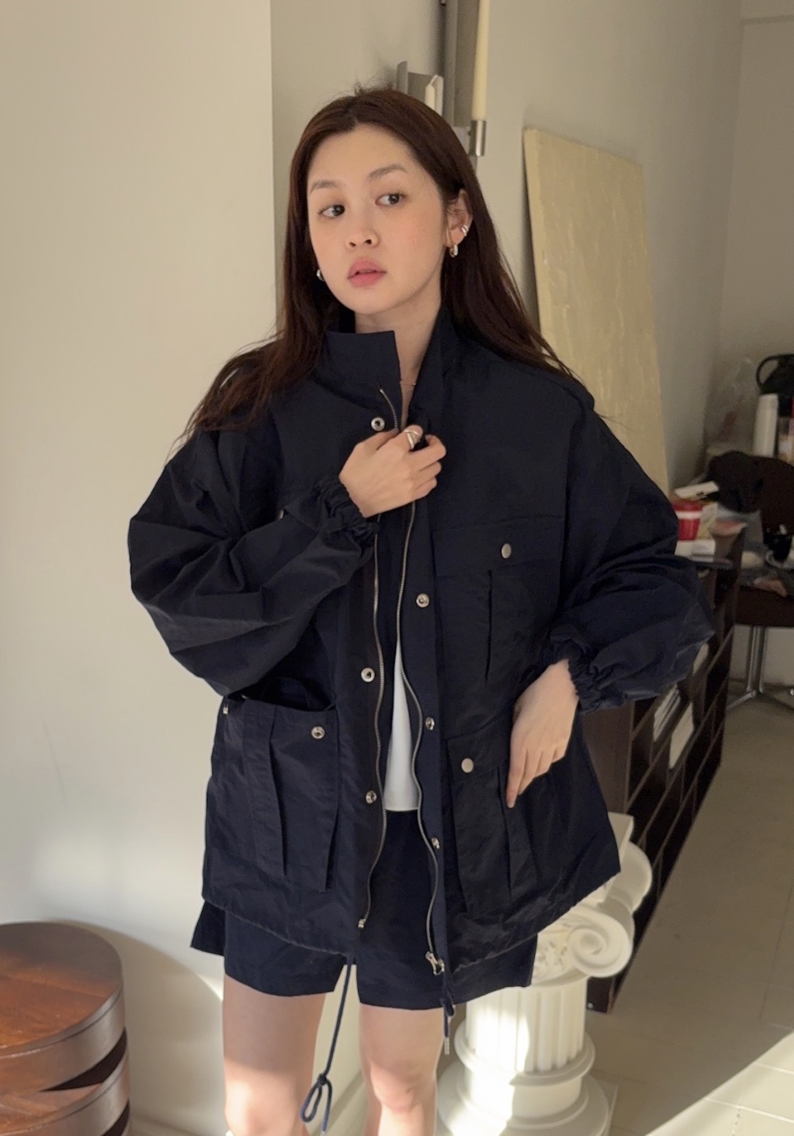 M02/ 百寶袋感多口袋工裝外套、短褲