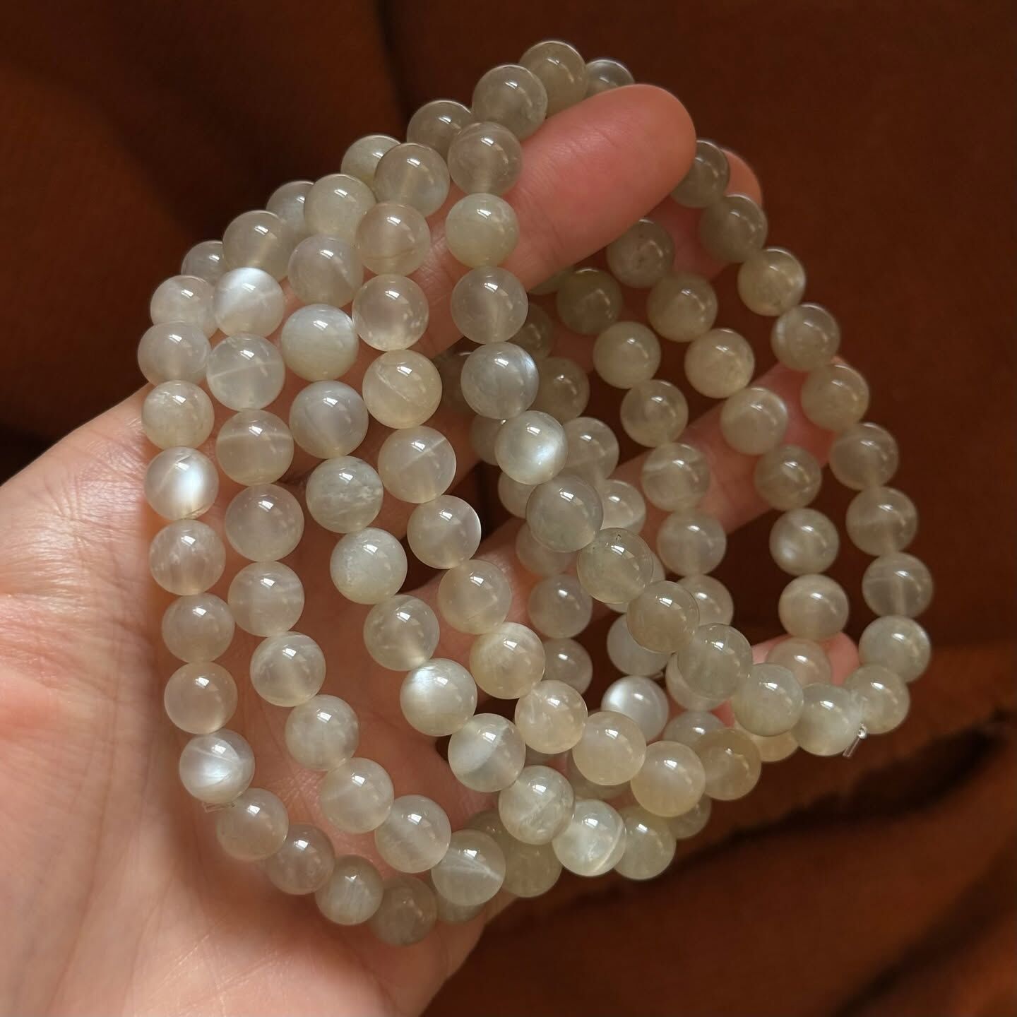 [原石] 灰月光石 水晶手串