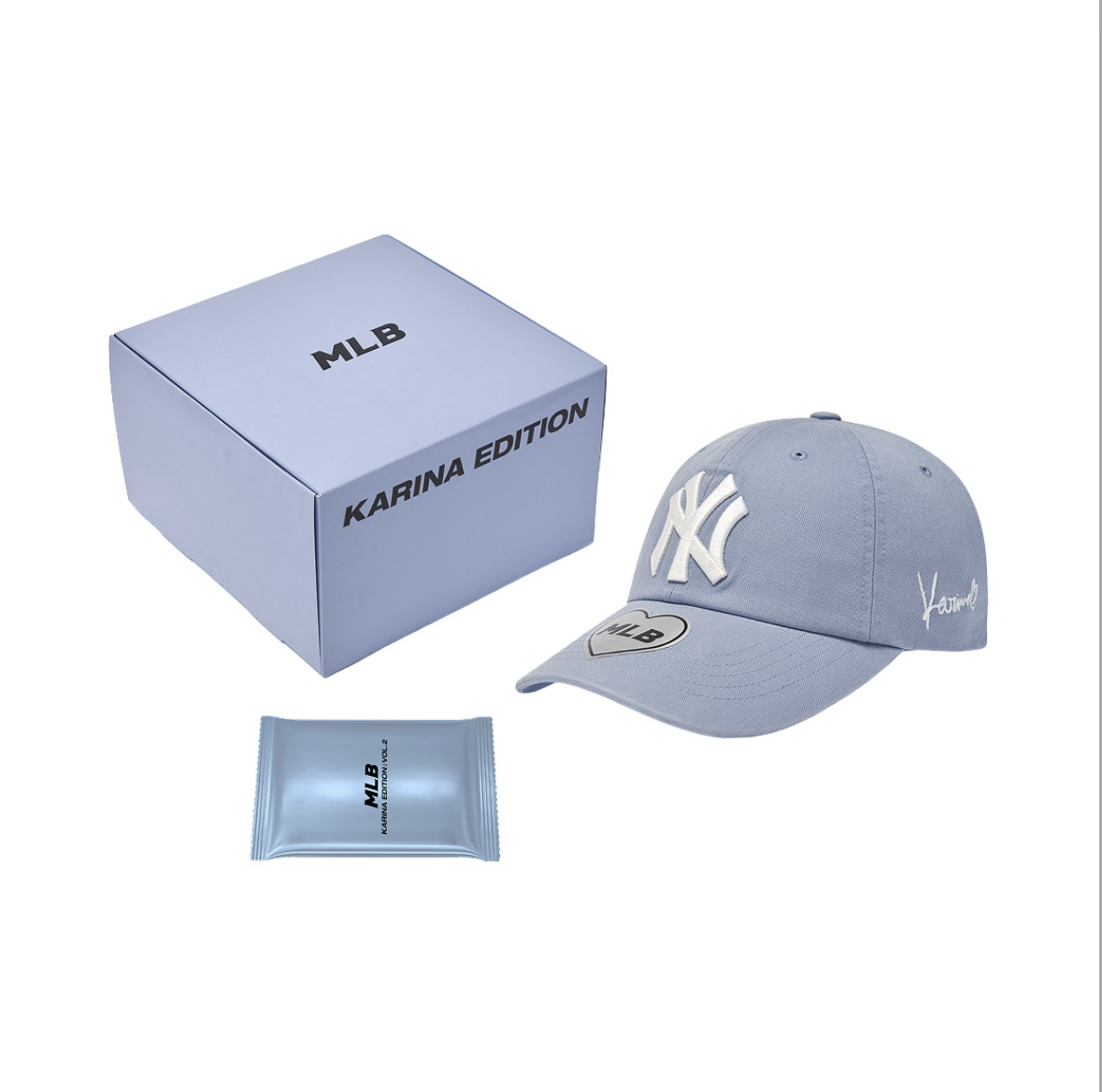 ［ MLB x Karina ］聯名款無結構棒球帽 （天藍色）