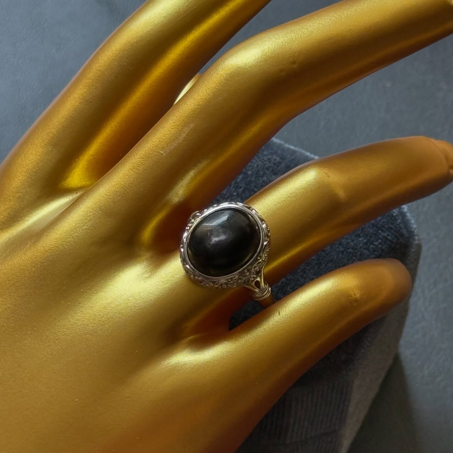 [原石] 金運石 水晶男戒