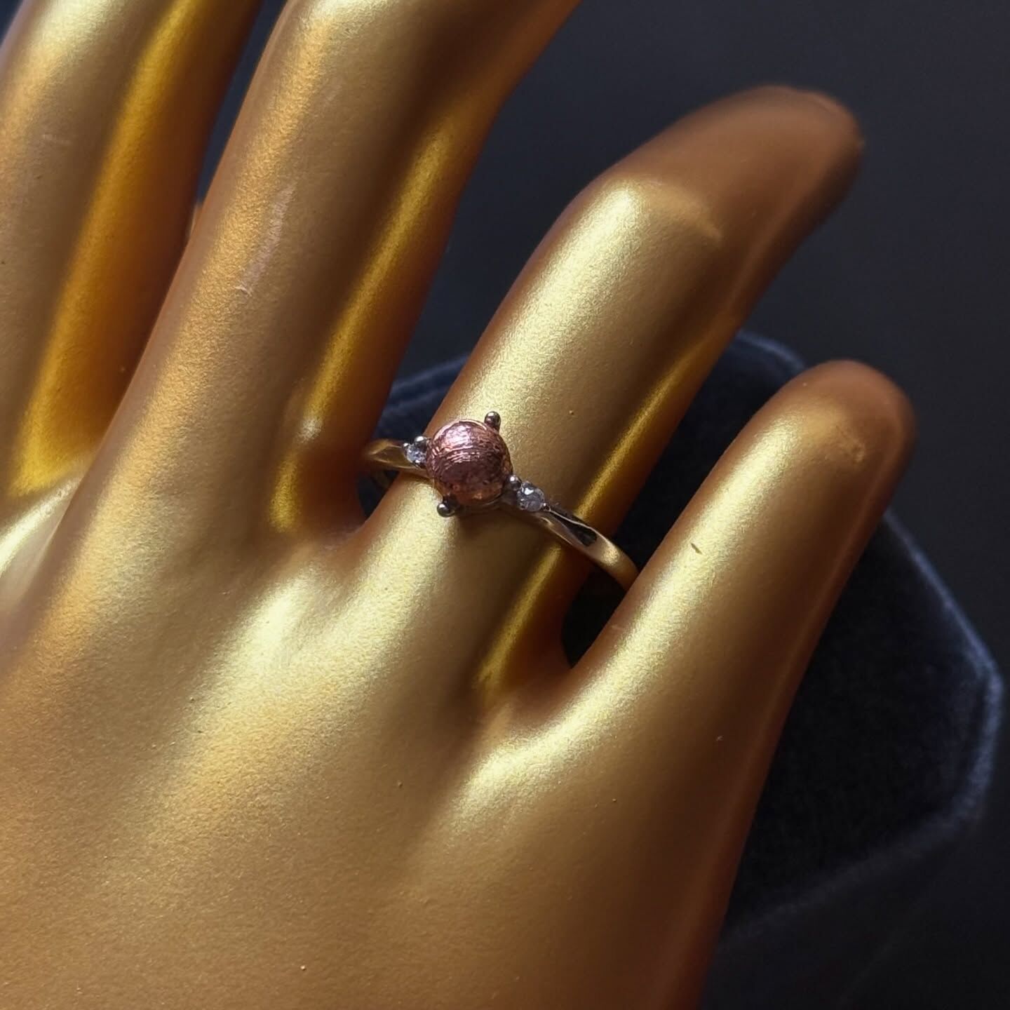 [原石] 鐵隕石 / 粉紅色天鐵 925銀戒指