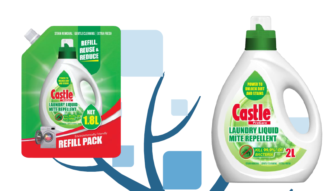 YF260314-Y27-Castle ProCare專業抗菌除蟎洗衣液2公升+亮麗專業抗菌除蟎洗衣液補充裝1.8公升
