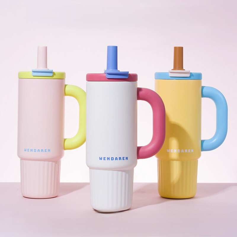 《6624》兩用大容量撞色保溫杯1000ml