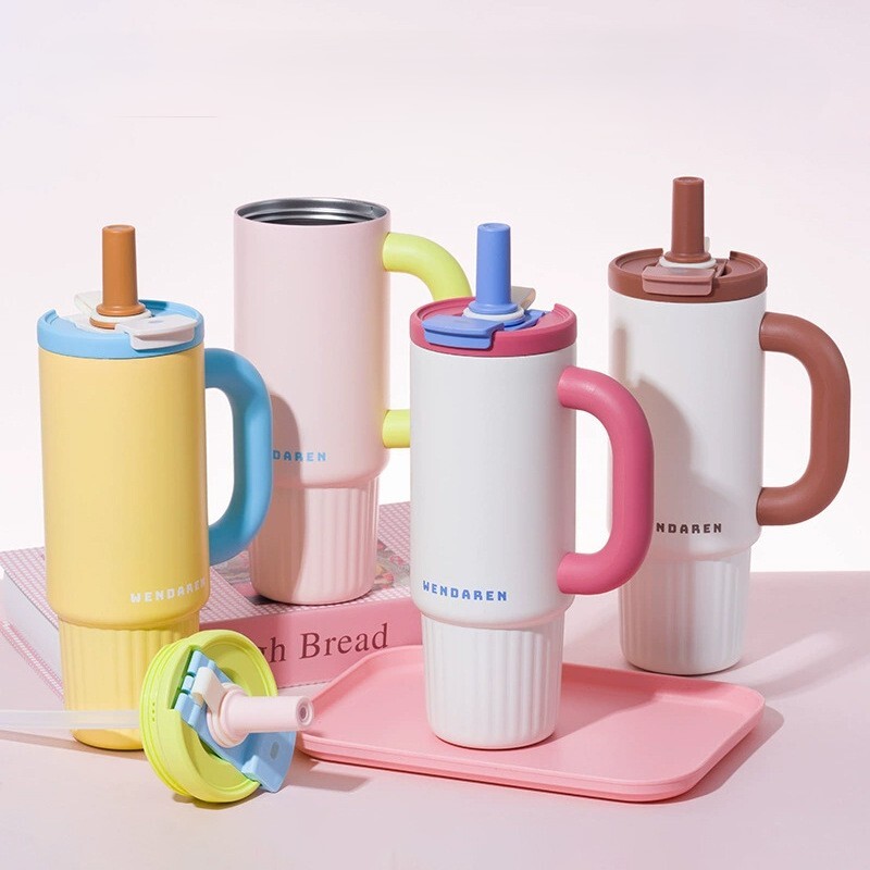 《6624》兩用大容量撞色保溫杯1000ml