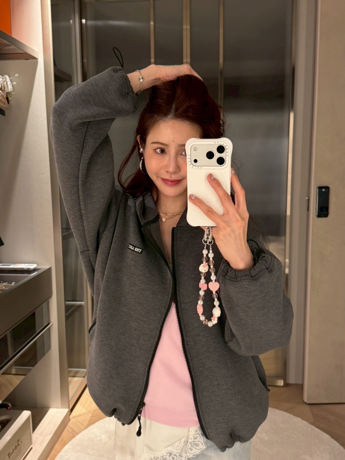 #AF48太空棉抽繩連帽外(墨/深藍)