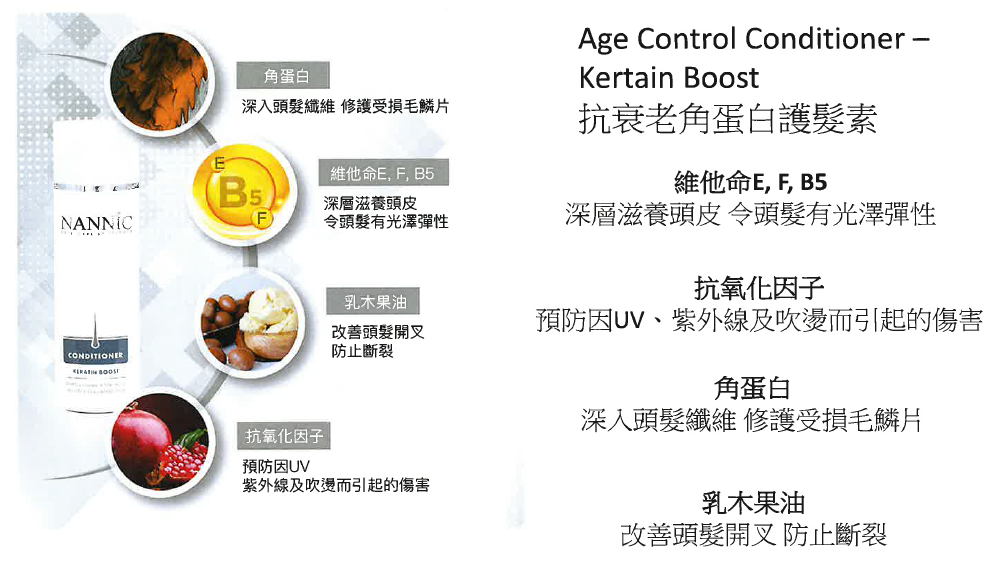 BC260314-R23 Nannic 360˚ 抗衰老角蛋白護髮素 Age Control Conditioner - Keratin Boost 150ML (開封後12個月內使用完)