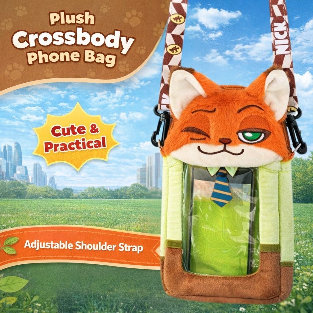 迪士尼優獸大都會 毛絨公仔手機斜揹袋|阿力