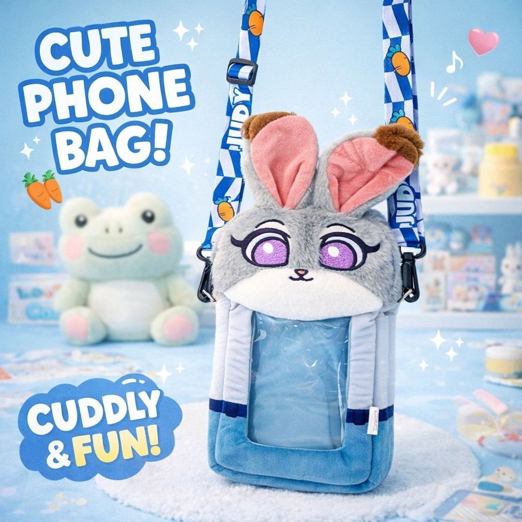 迪士尼優獸大都會 毛絨公仔手機斜揹袋|朱迪