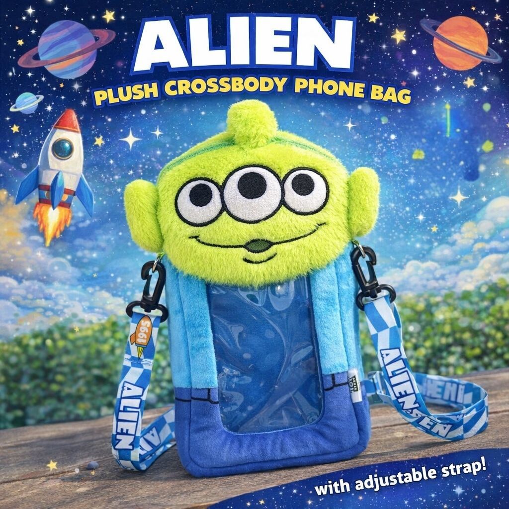 迪士尼反斗奇兵 毛絨公仔手機斜揹袋|三眼仔