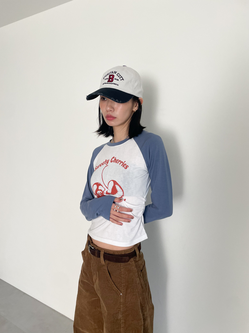 cherry raglan sleeve soft top