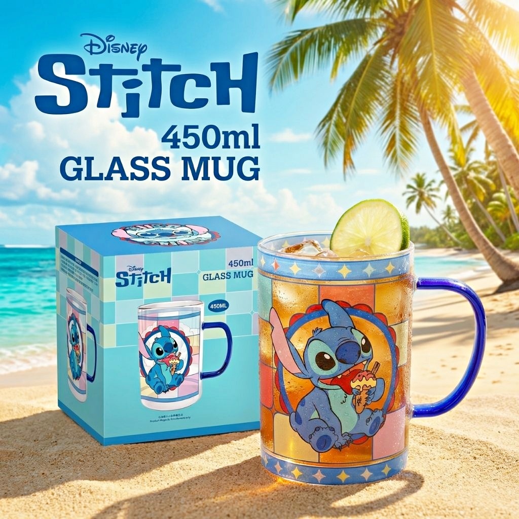 迪士尼史迪仔 | 玻璃杯 | 彩色杯柄