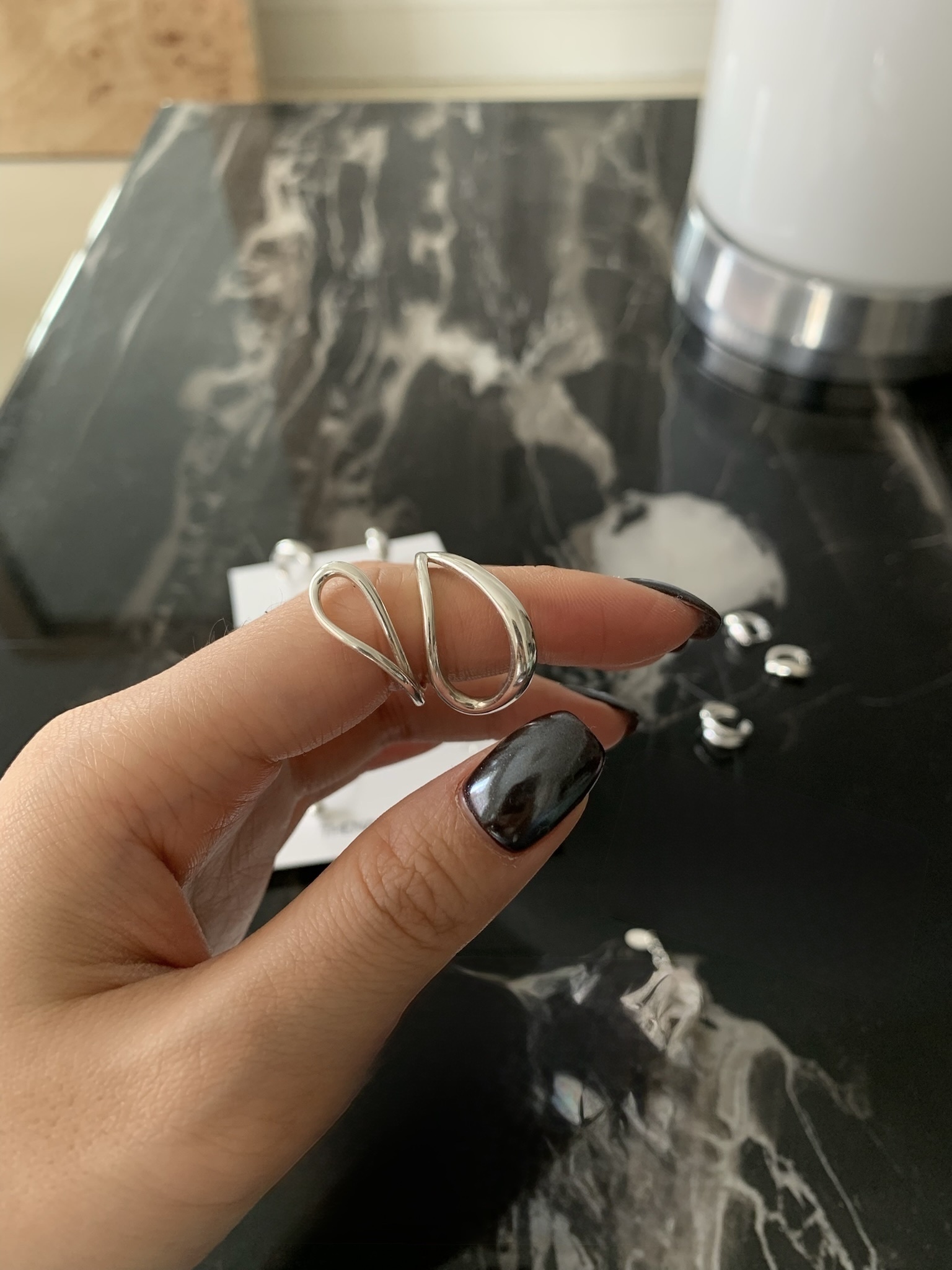 M81/ 無拘無束不規則線條純銀戒指