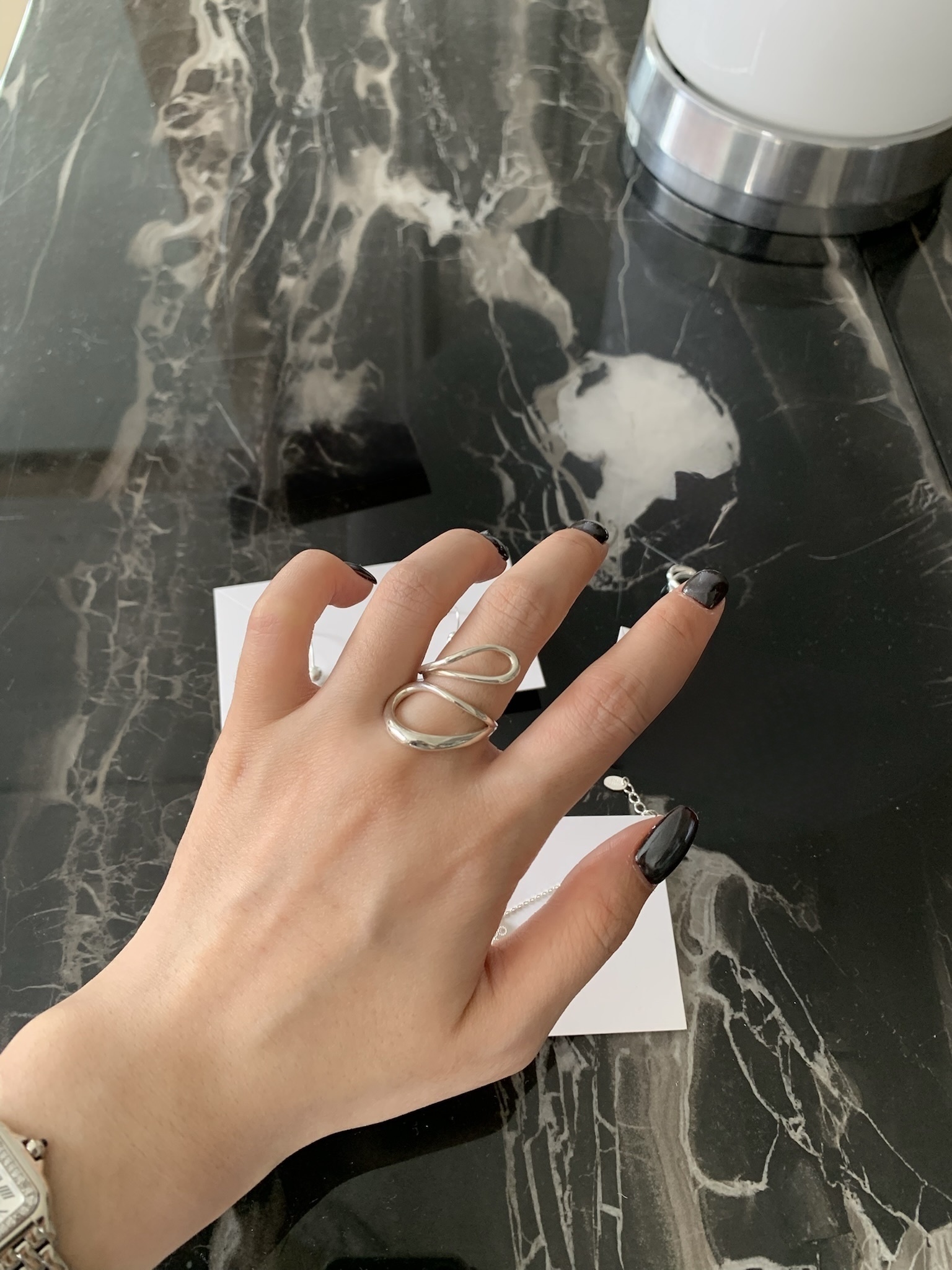 M81/ 無拘無束不規則線條純銀戒指