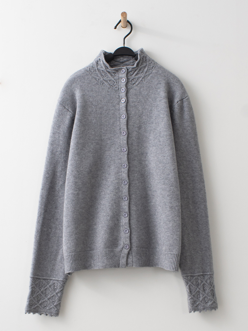 鏤空蕾絲針織外套捲邊針織毛衣格紋毛料寬褲組合