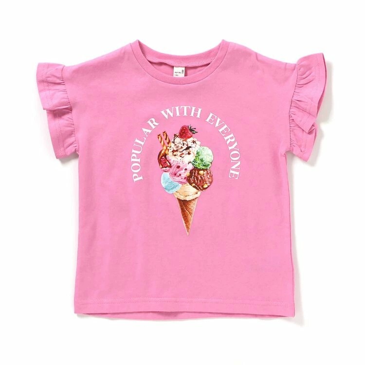 日本 90-140 印花荷葉邊上衣 6色