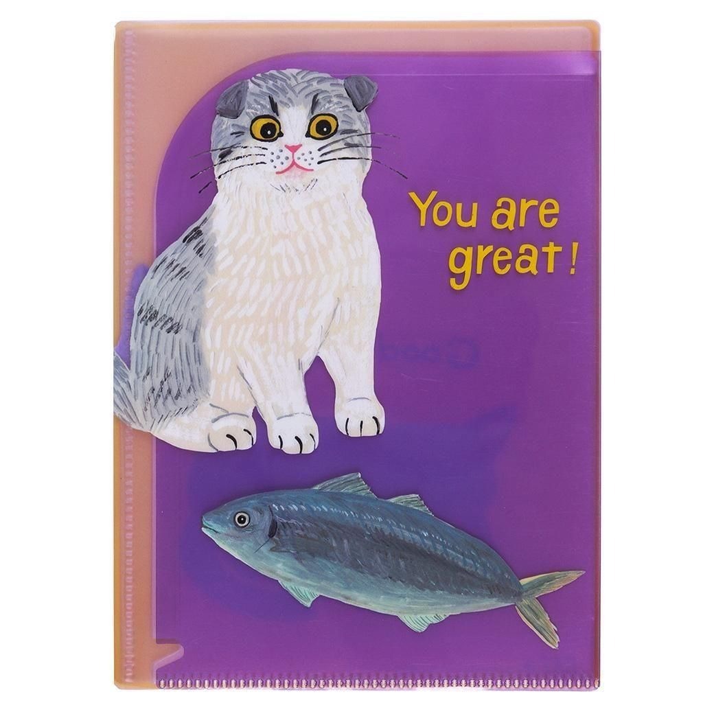 袖山嘉穗子_貓 6個口袋 A5資料夾｜日本Greeting Life