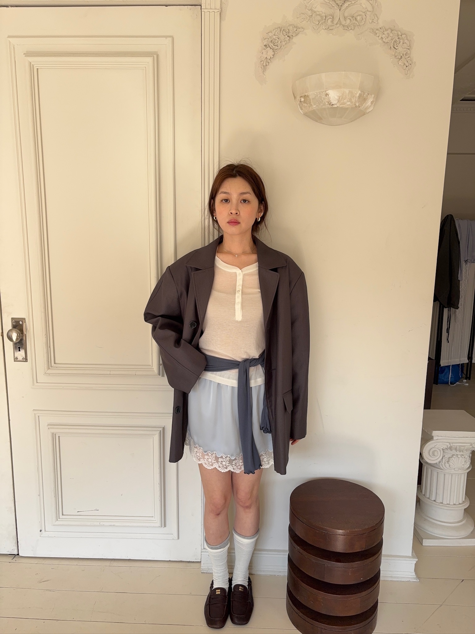 M70/ Laid-back天絲感排扣長袖上衣