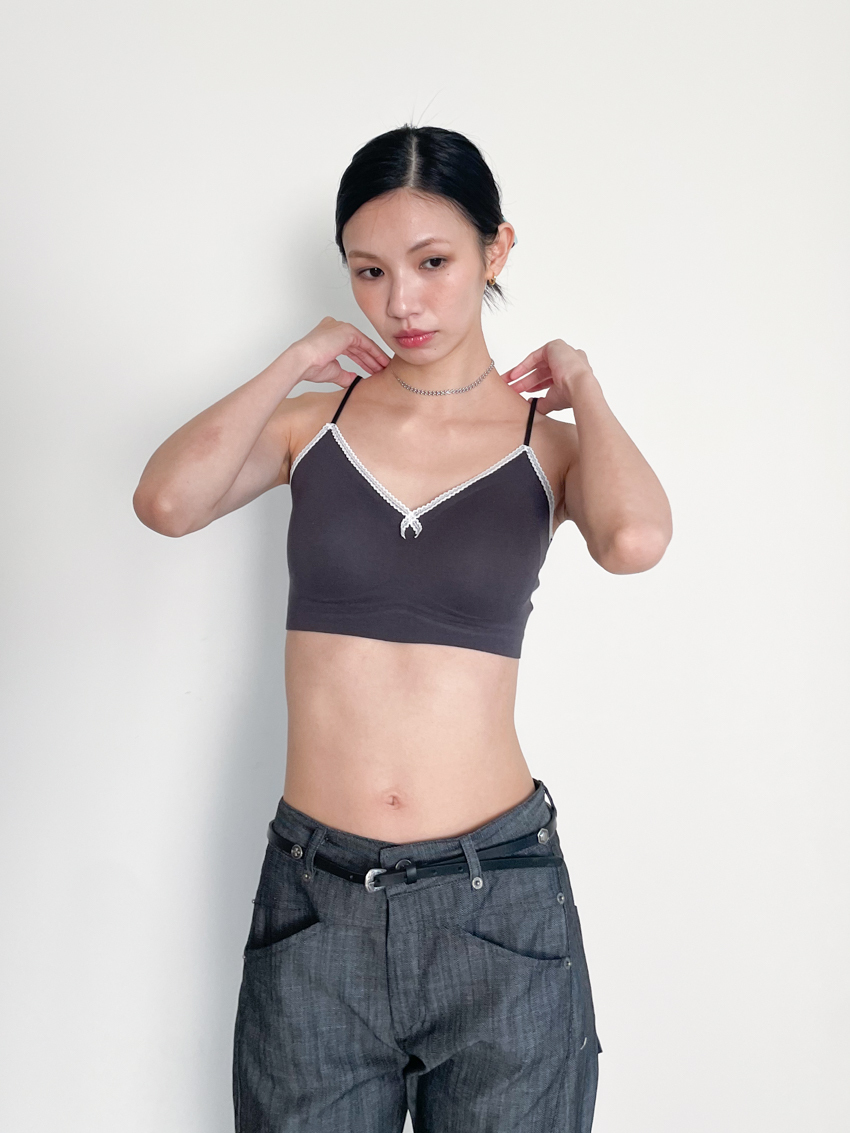 (5colors!) lace trim cami bratop