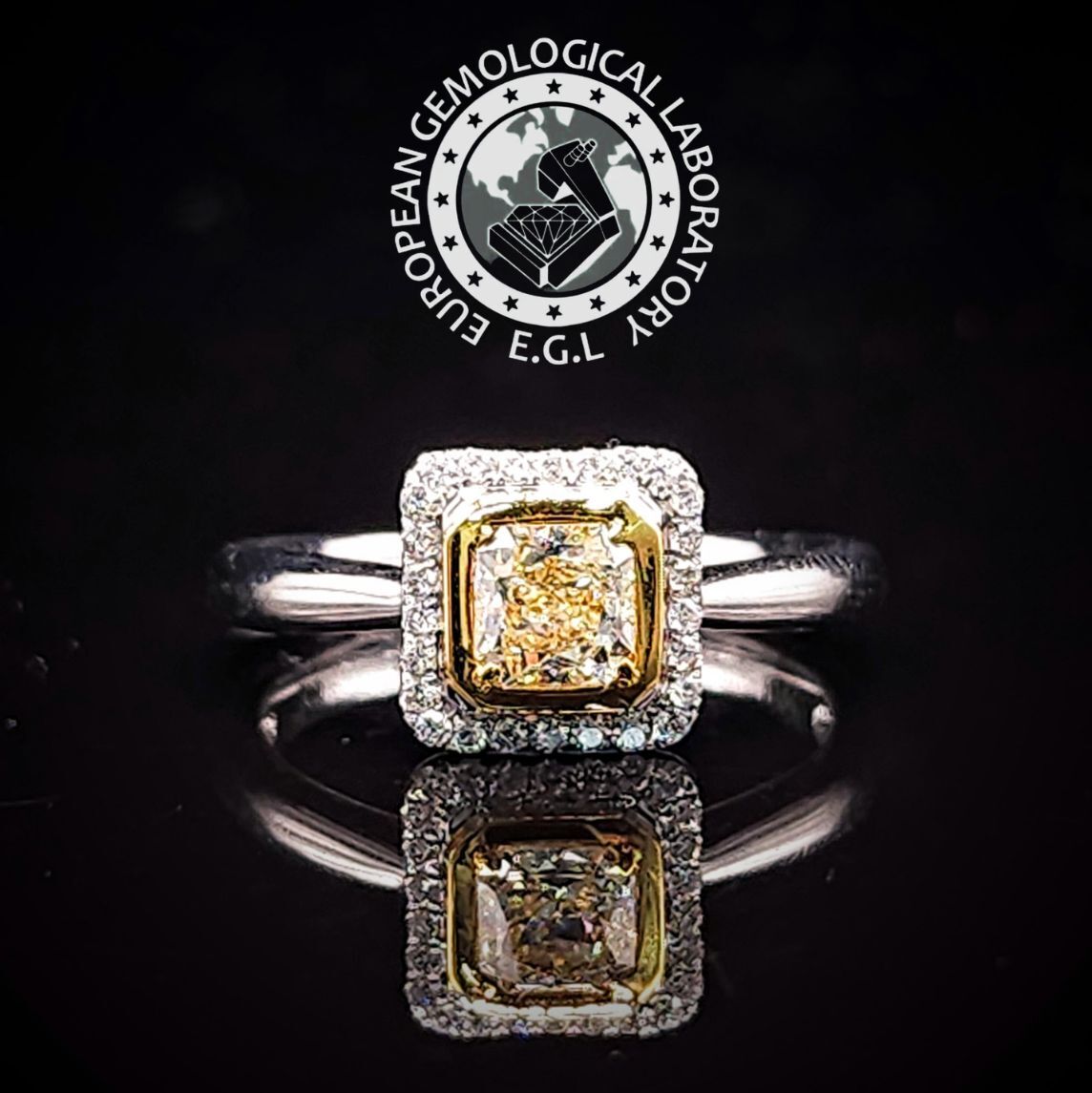 全新18K金【主石47份黃鑽】配12份鑽石戒指