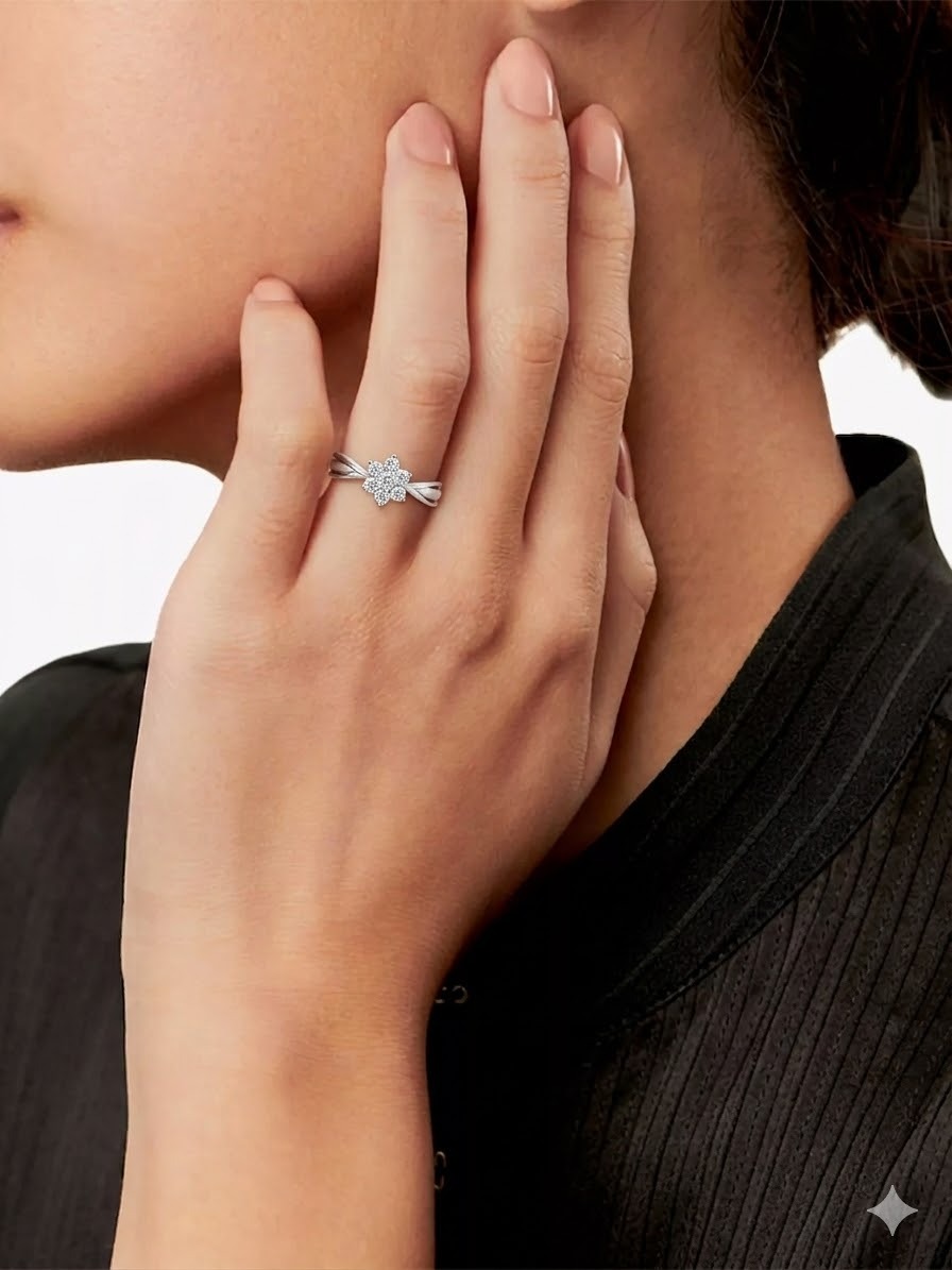 全新18K白金33份鑽石戒指