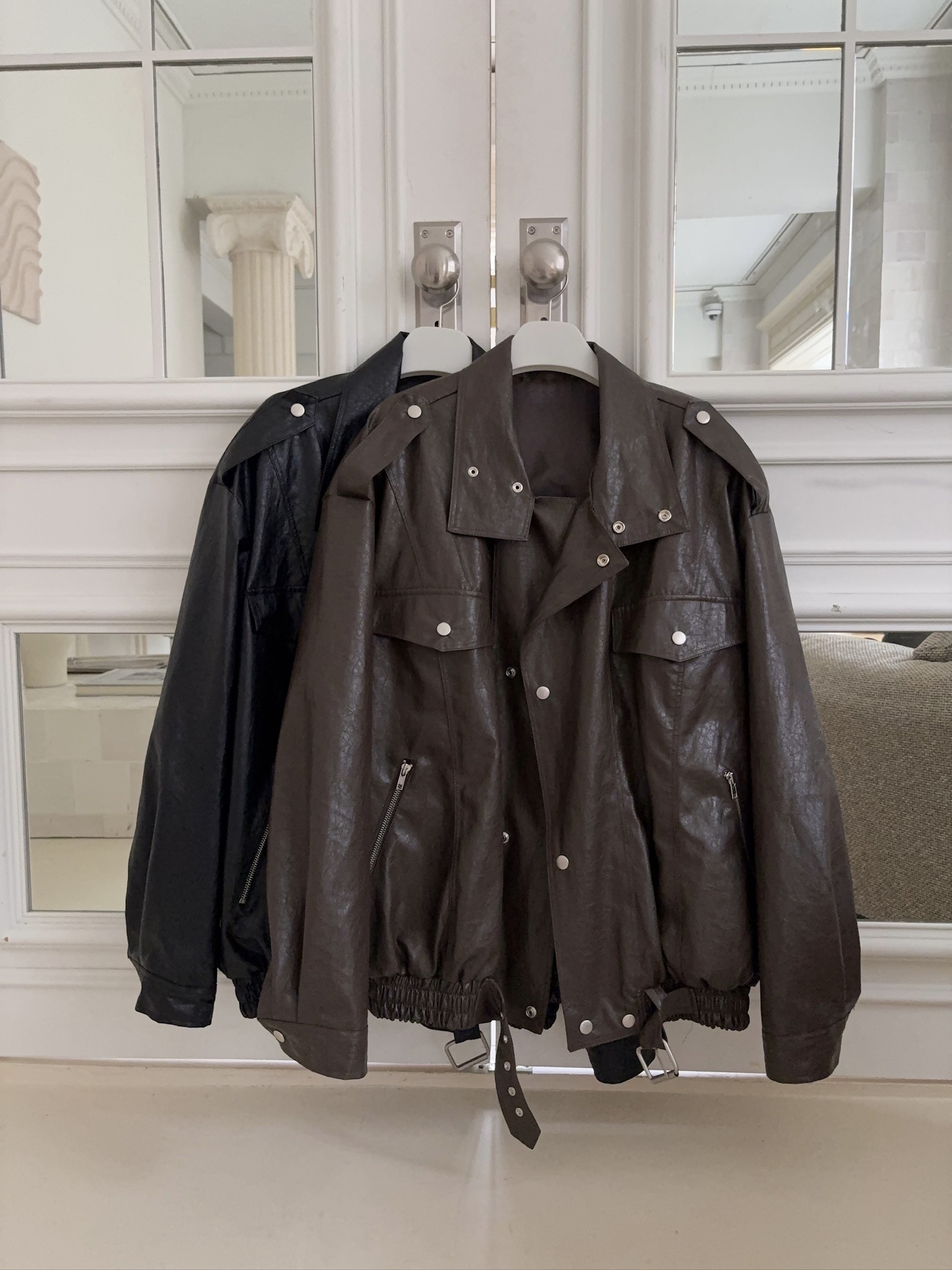 M04/ 巴黎率性氣質皮革夾克外套