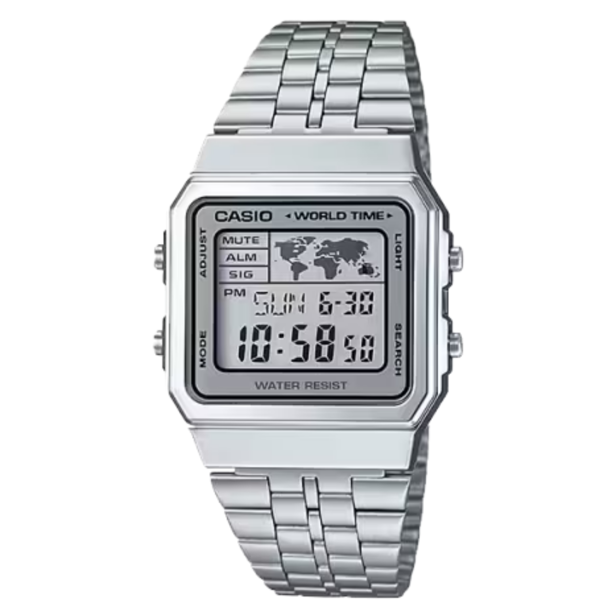 【CASIO 卡西歐】 懷舊復古 世界地圖 自動日曆 靜音 電子錶 手錶 A500WA  A500WGA