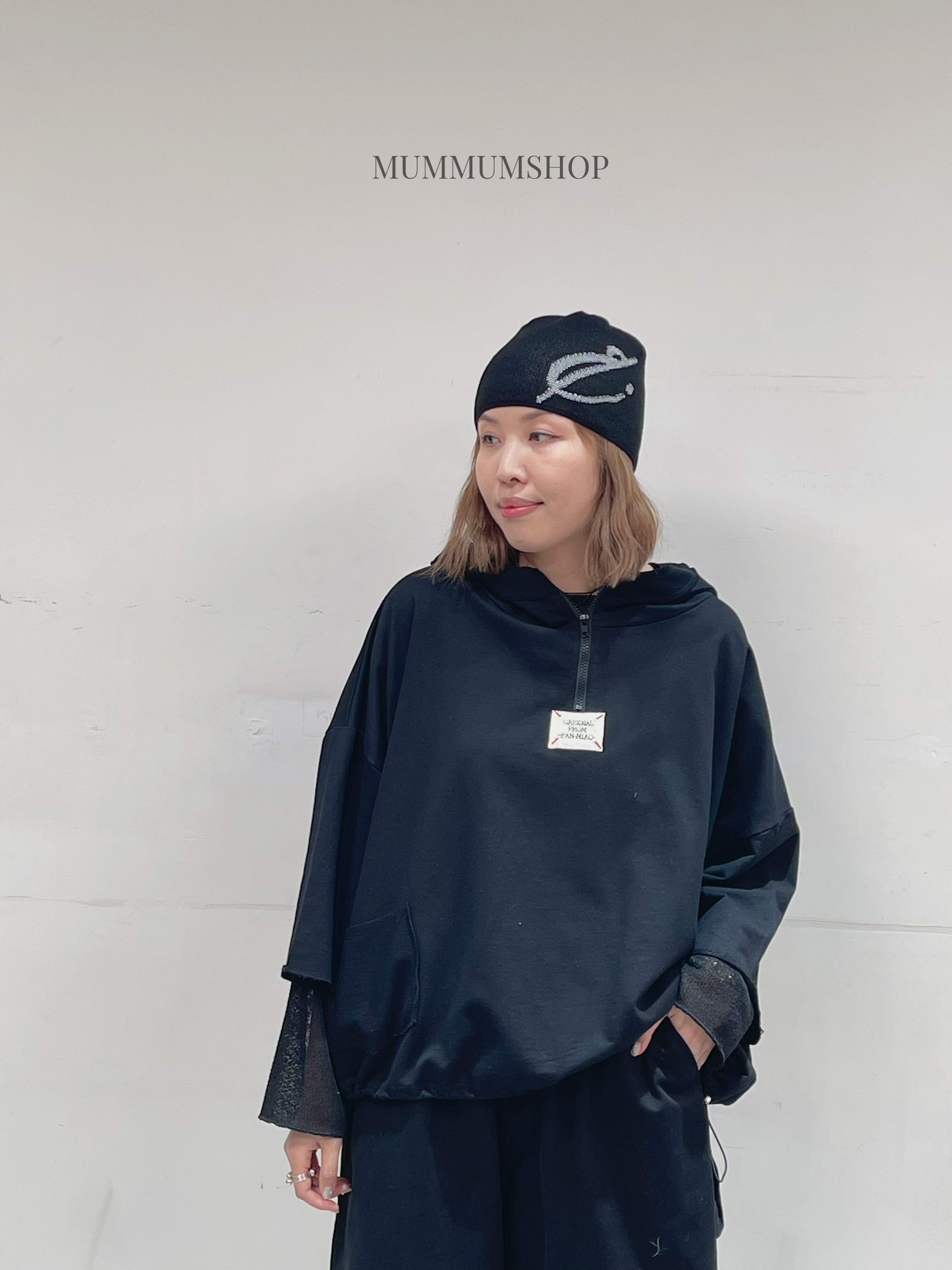 0213089a/小logo破爛邊連帽薄衛衣 68/68/25