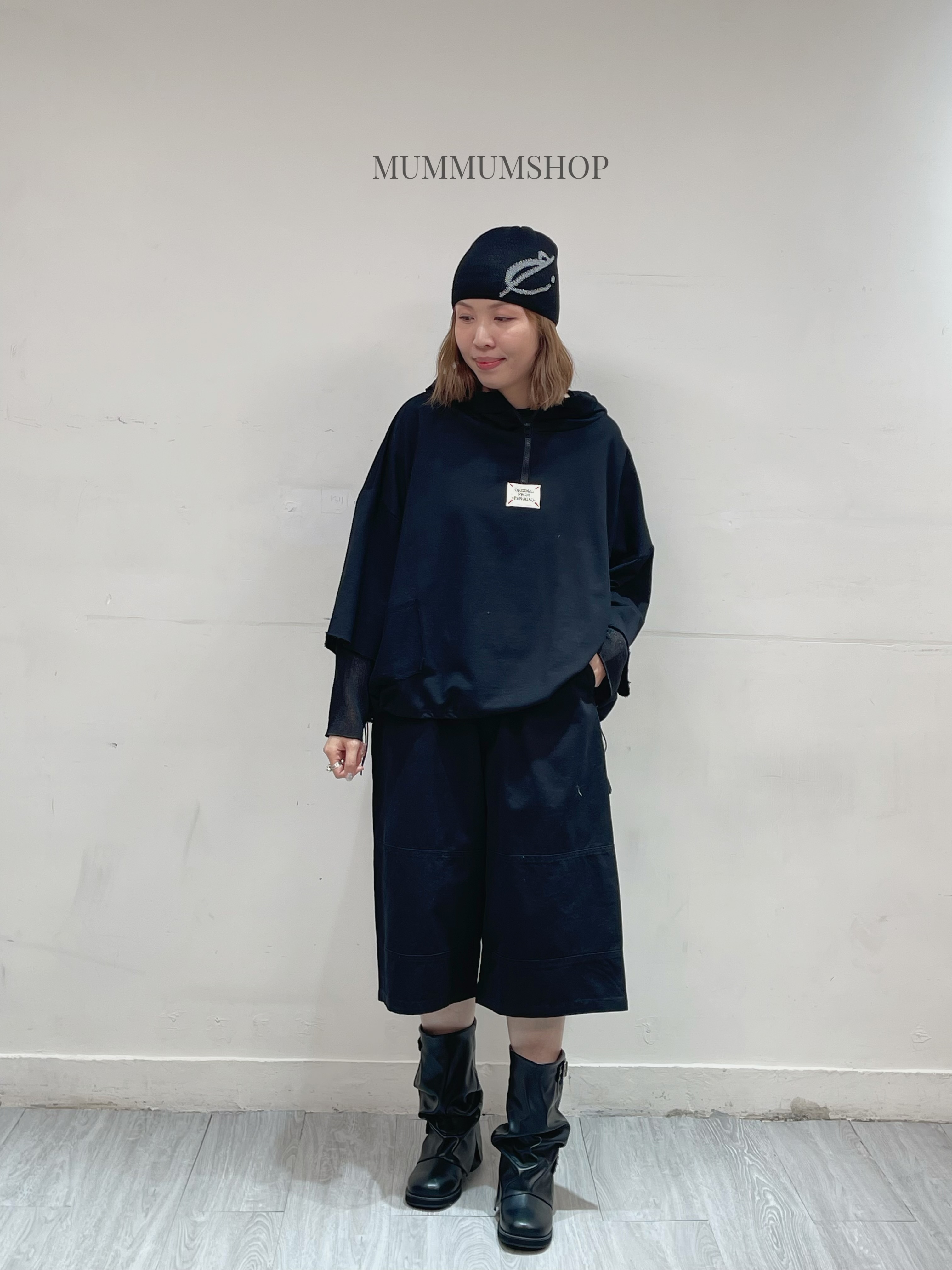 0213089a/小logo破爛邊連帽薄衛衣 68/68/25