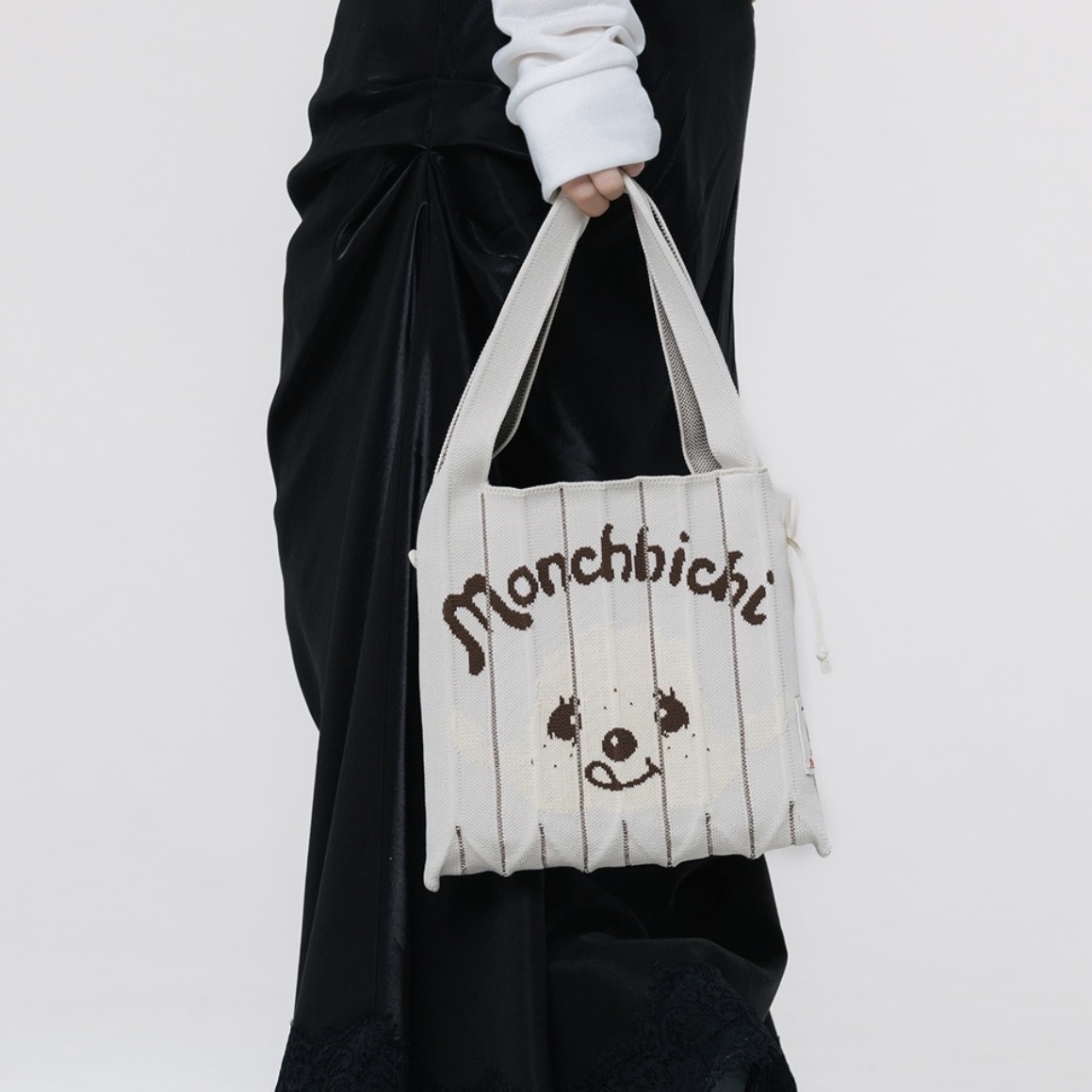 JOSEPH AND STACEY x MONCHHICHI 迷你手提袋 褶皺 針織 蒙奇奇