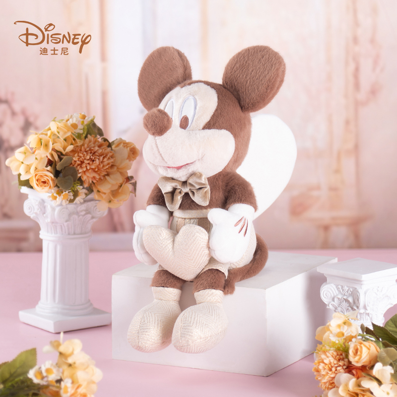 代購-Disney 迪士尼 史迪奇 安琪 米奇米妮 維尼熊 屹耳驢 金情人節系列 玩偶 毛絨公仔