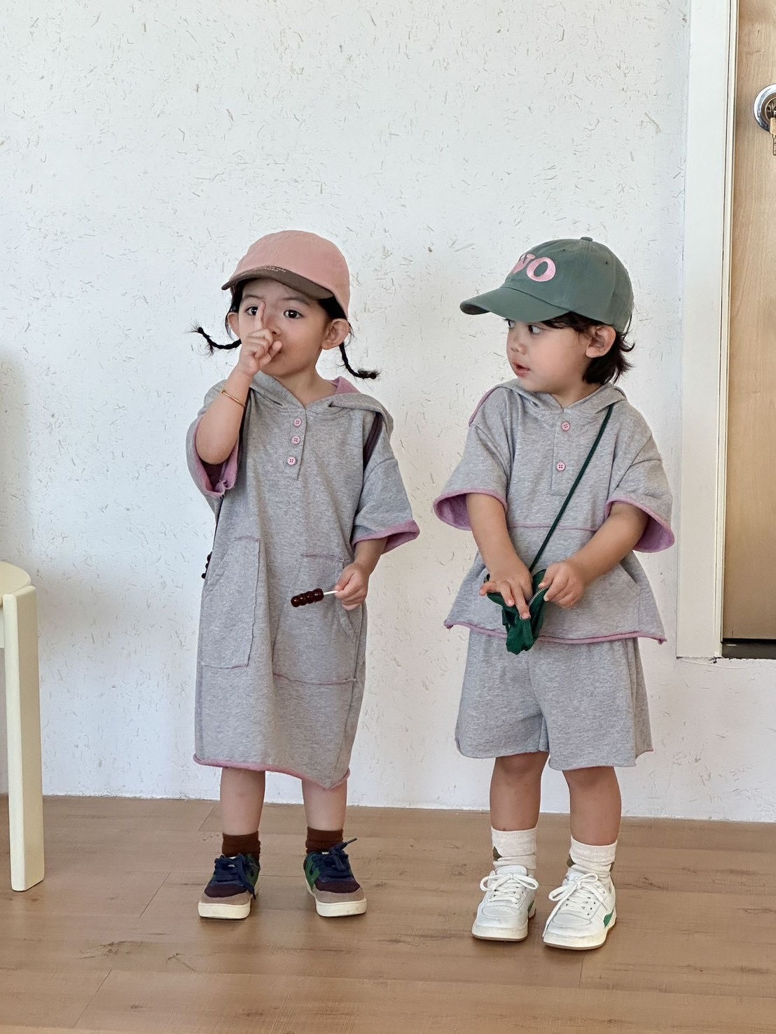 手足一起穿連帽套裝  ꒱