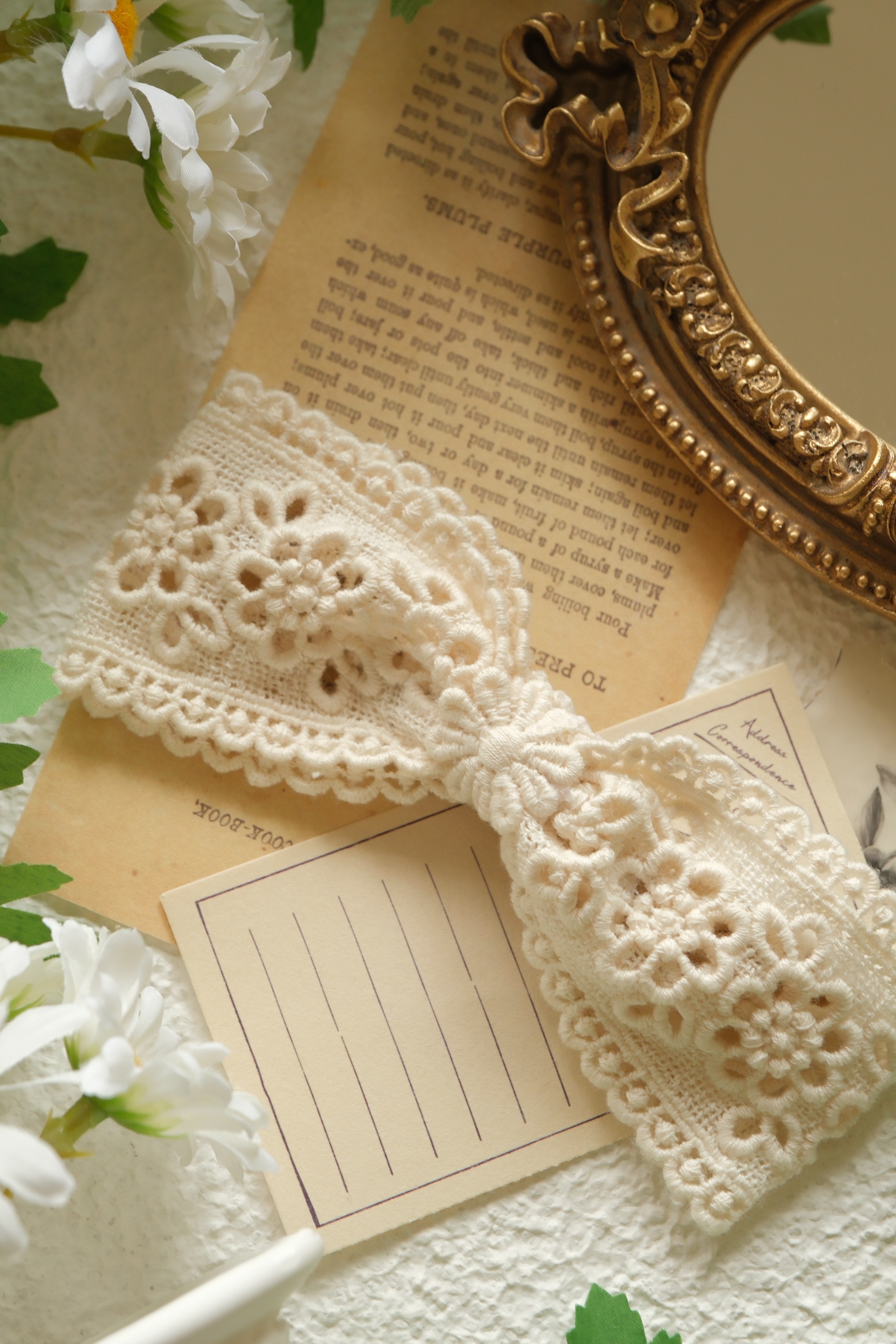 蝴蝶結髮帶-小雛菊