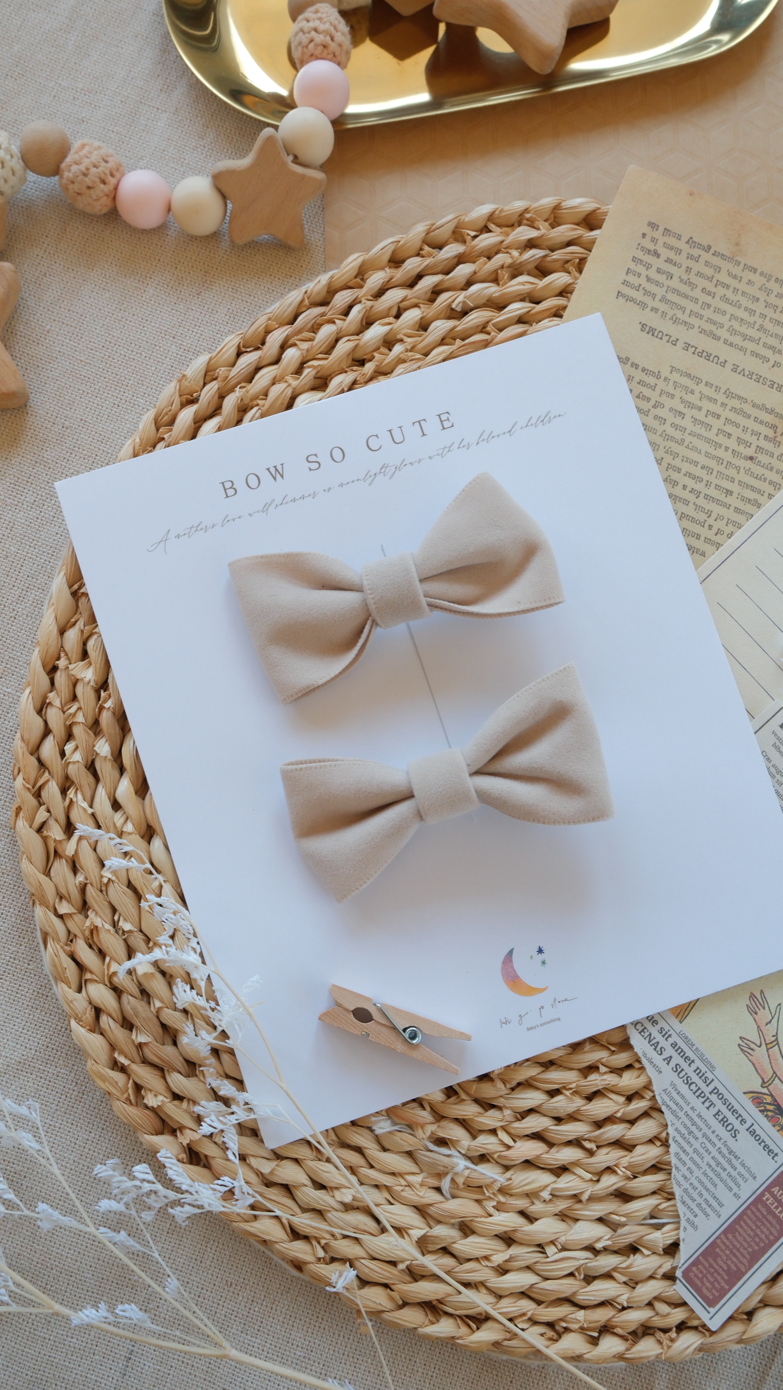 手工蝴蝶結髮夾一組兩個(植絨緞帶)