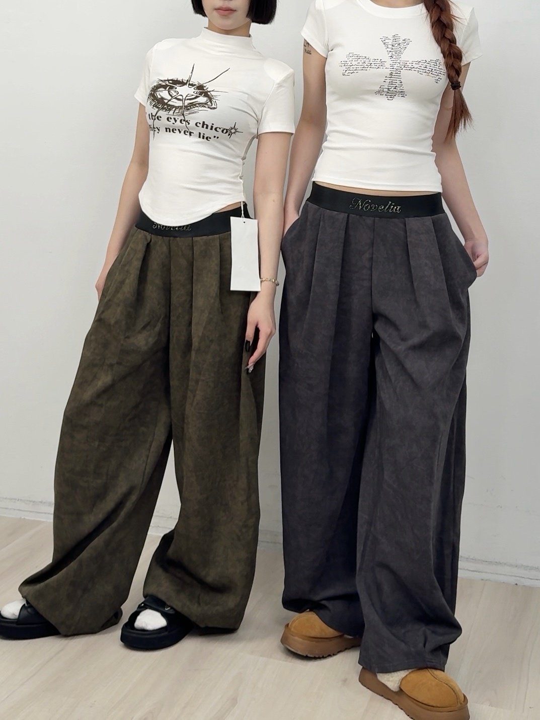 A73 現貨小標撞色休閒長褲