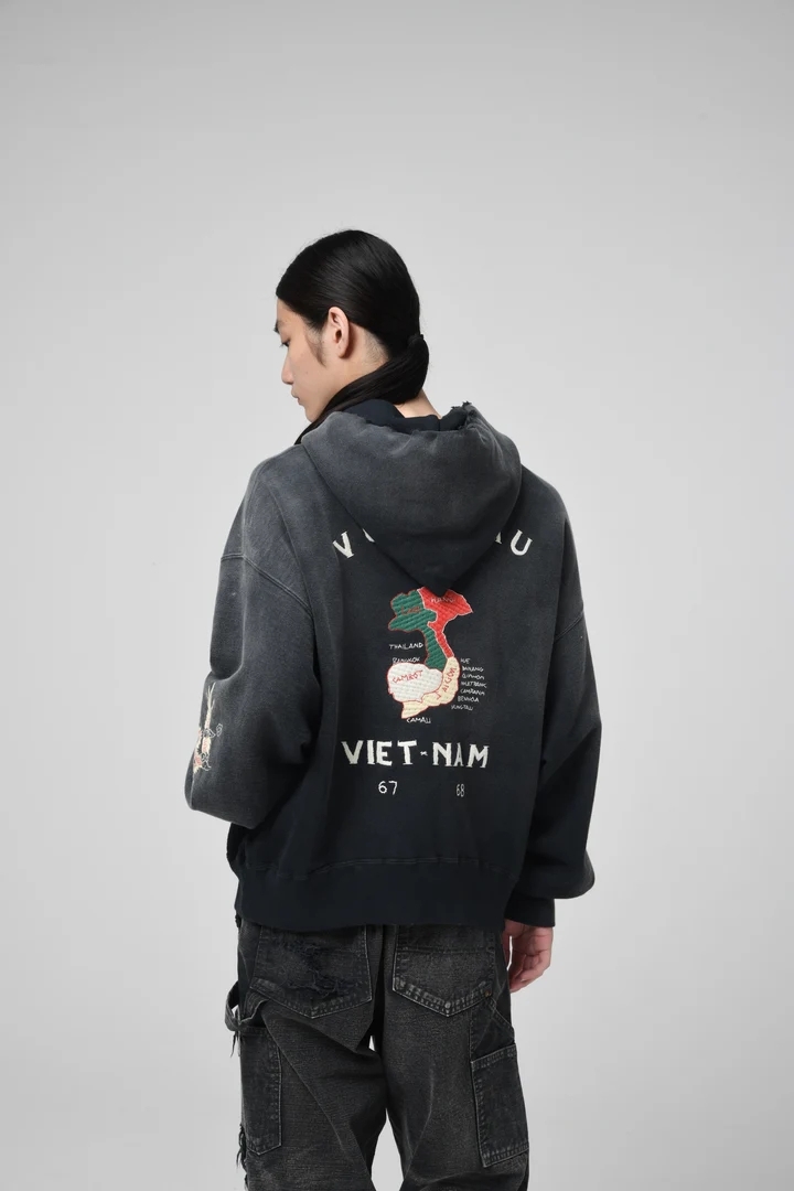 BOW WOW - VIETNAM ZIP HOODIE AGED / BLACK