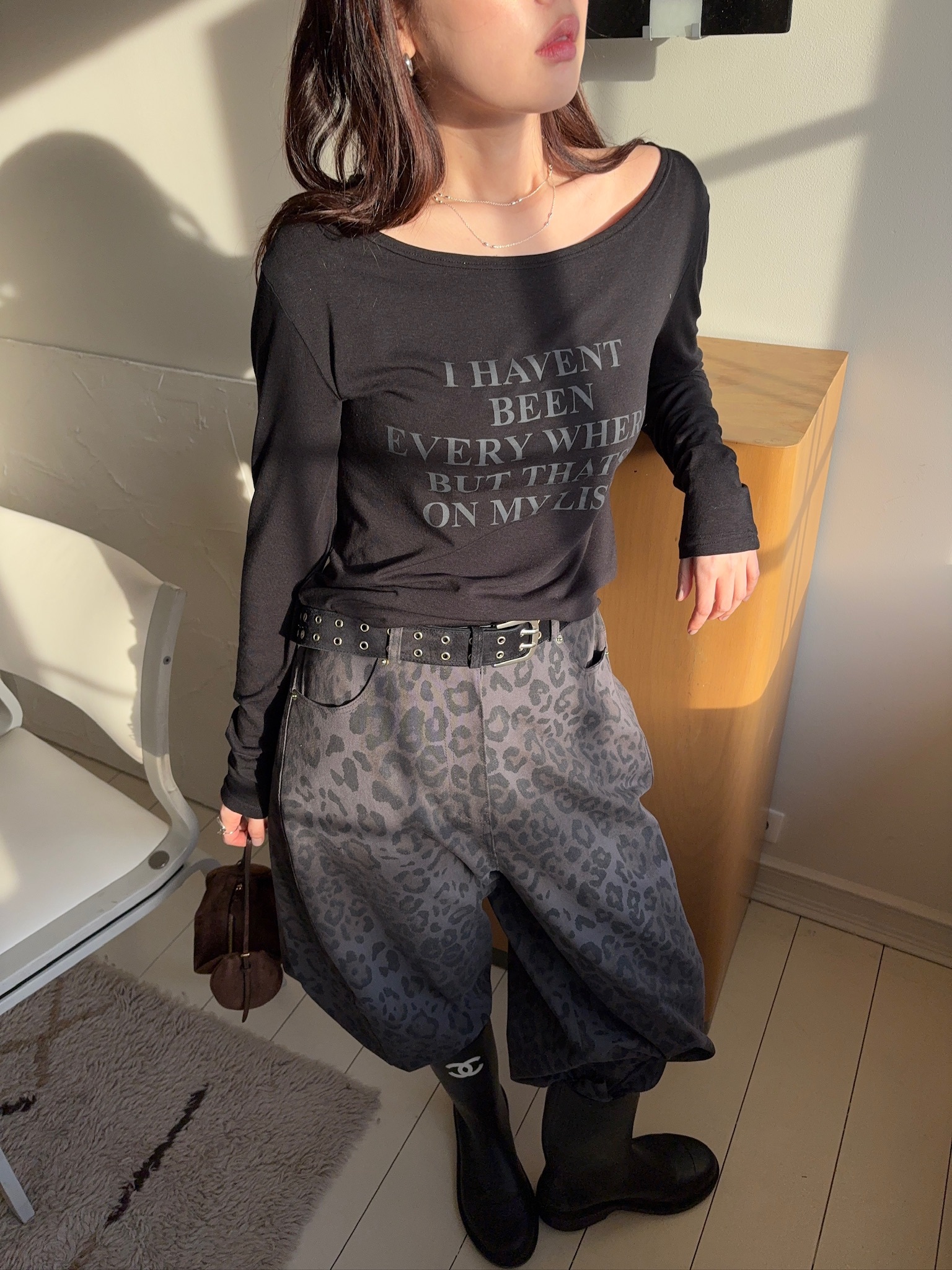 M24/ 環遊世界的人生清單透膚長袖上衣