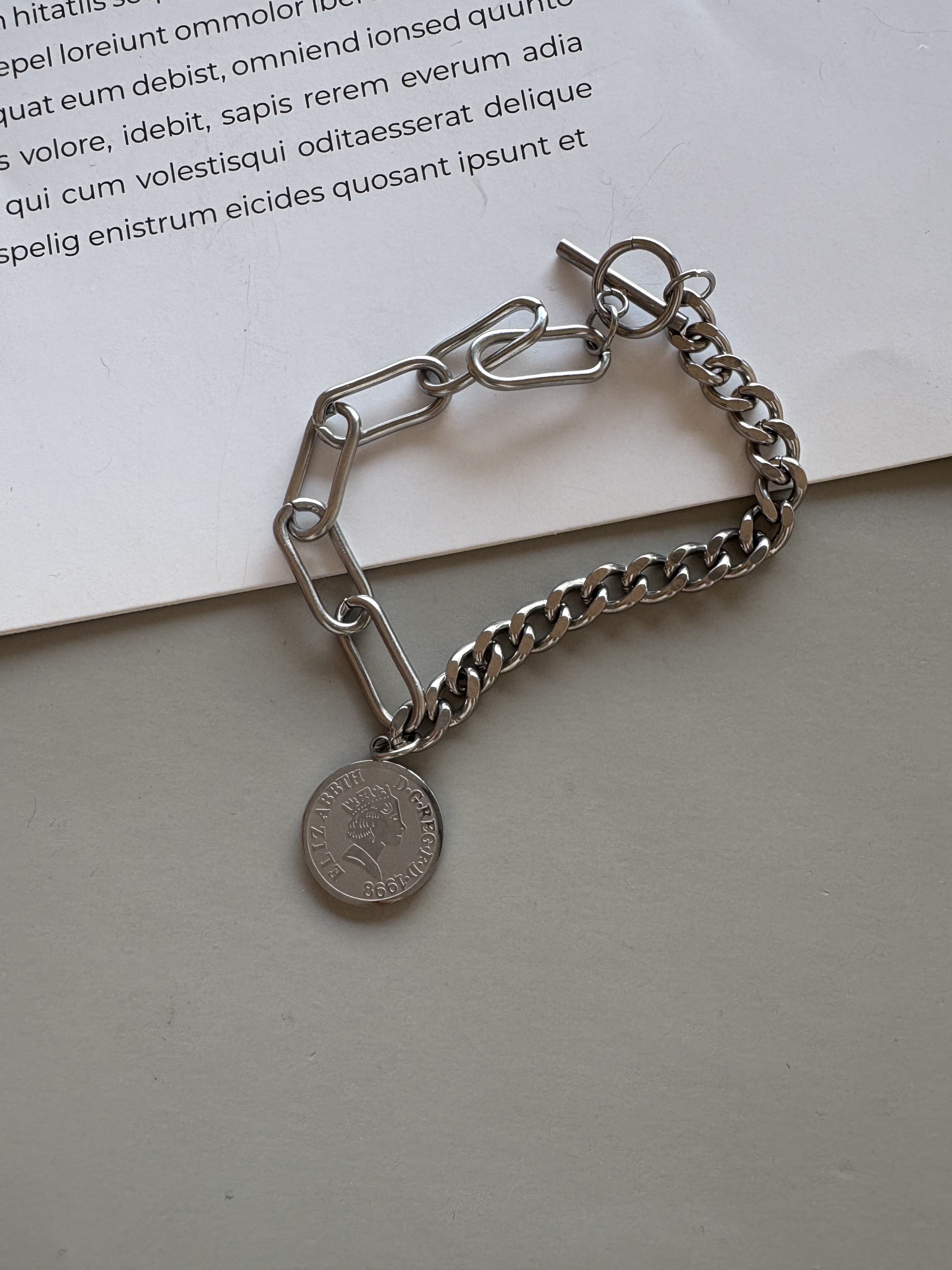 ss coin bracelet