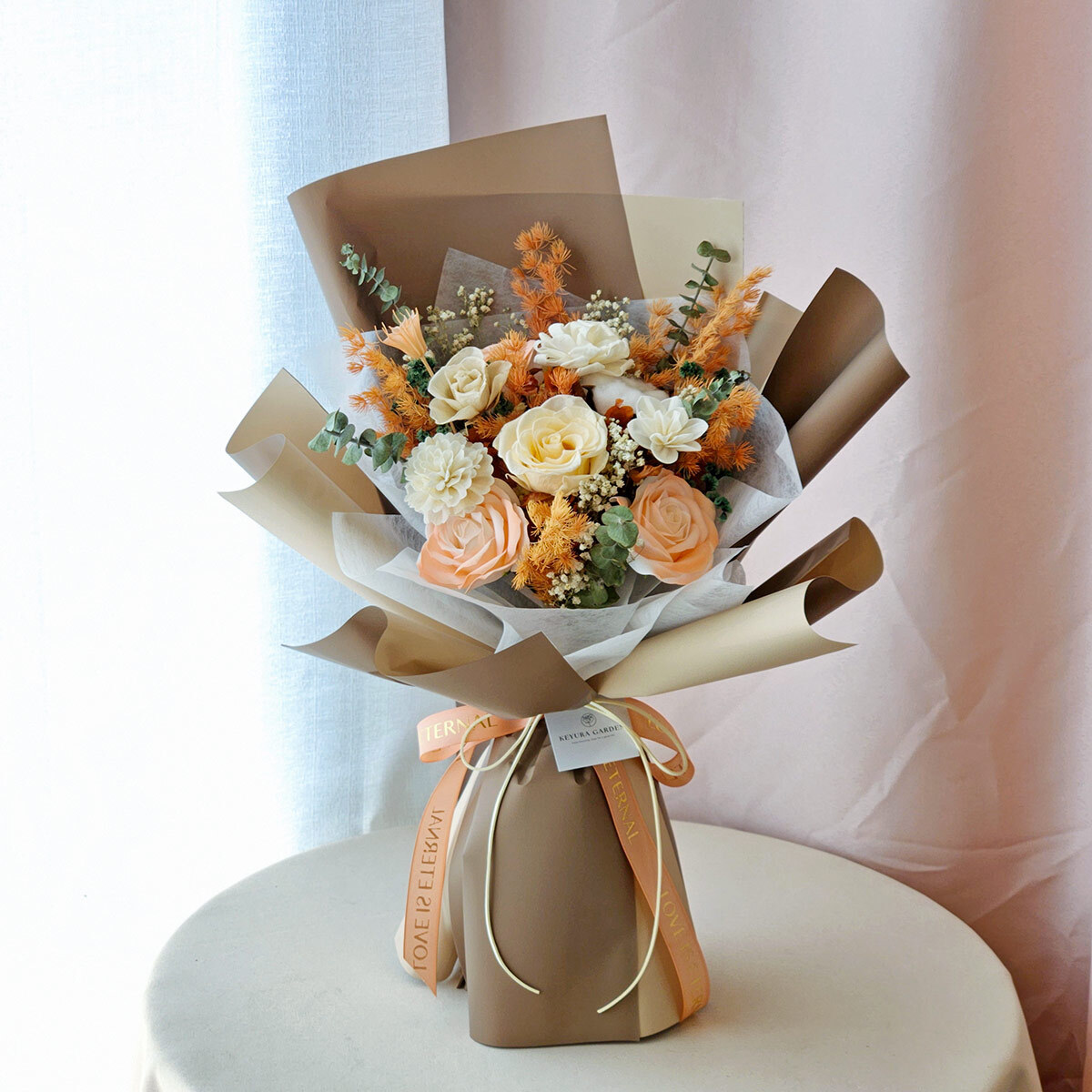 G74｜焦糖摩卡永生花束