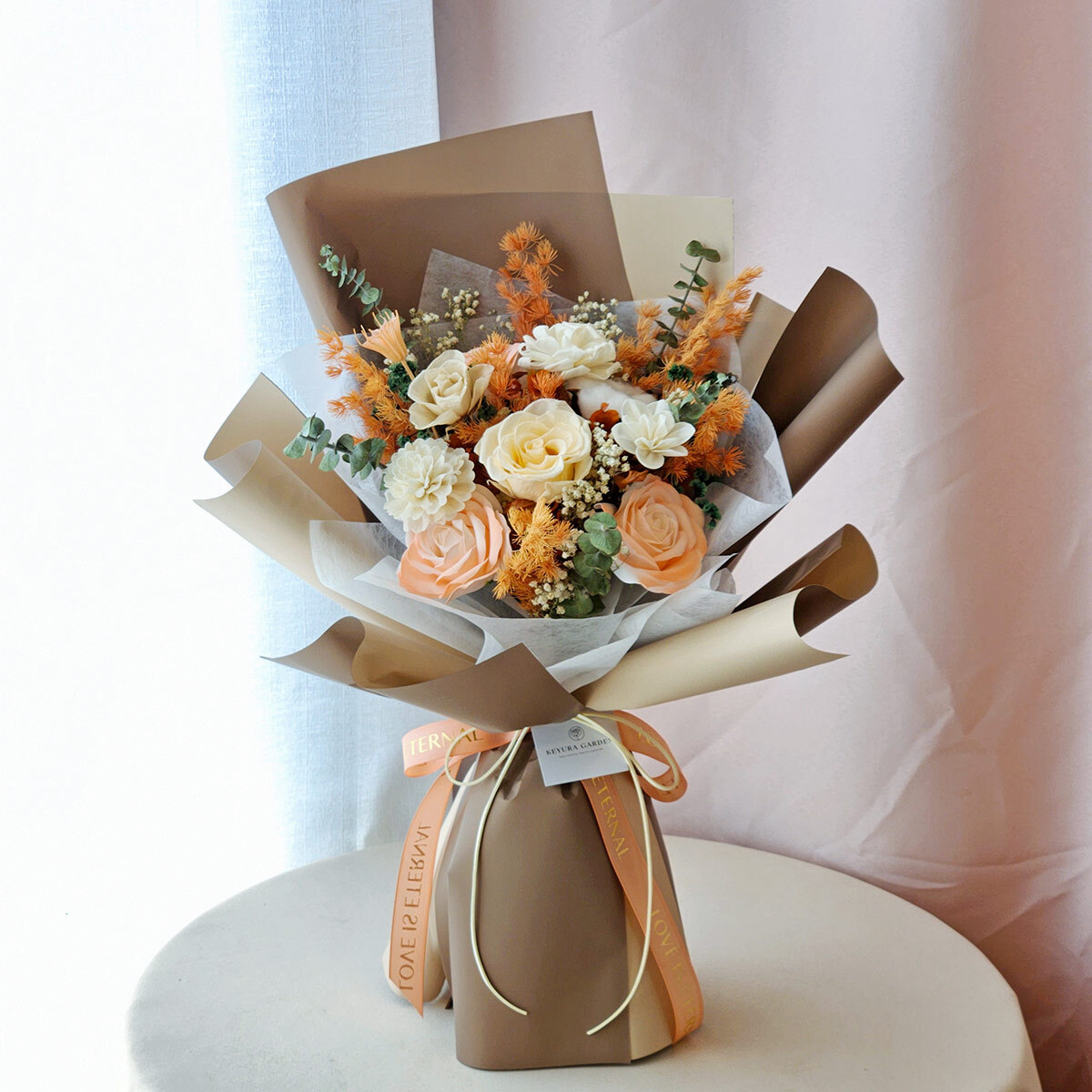 G74｜焦糖摩卡永生花束