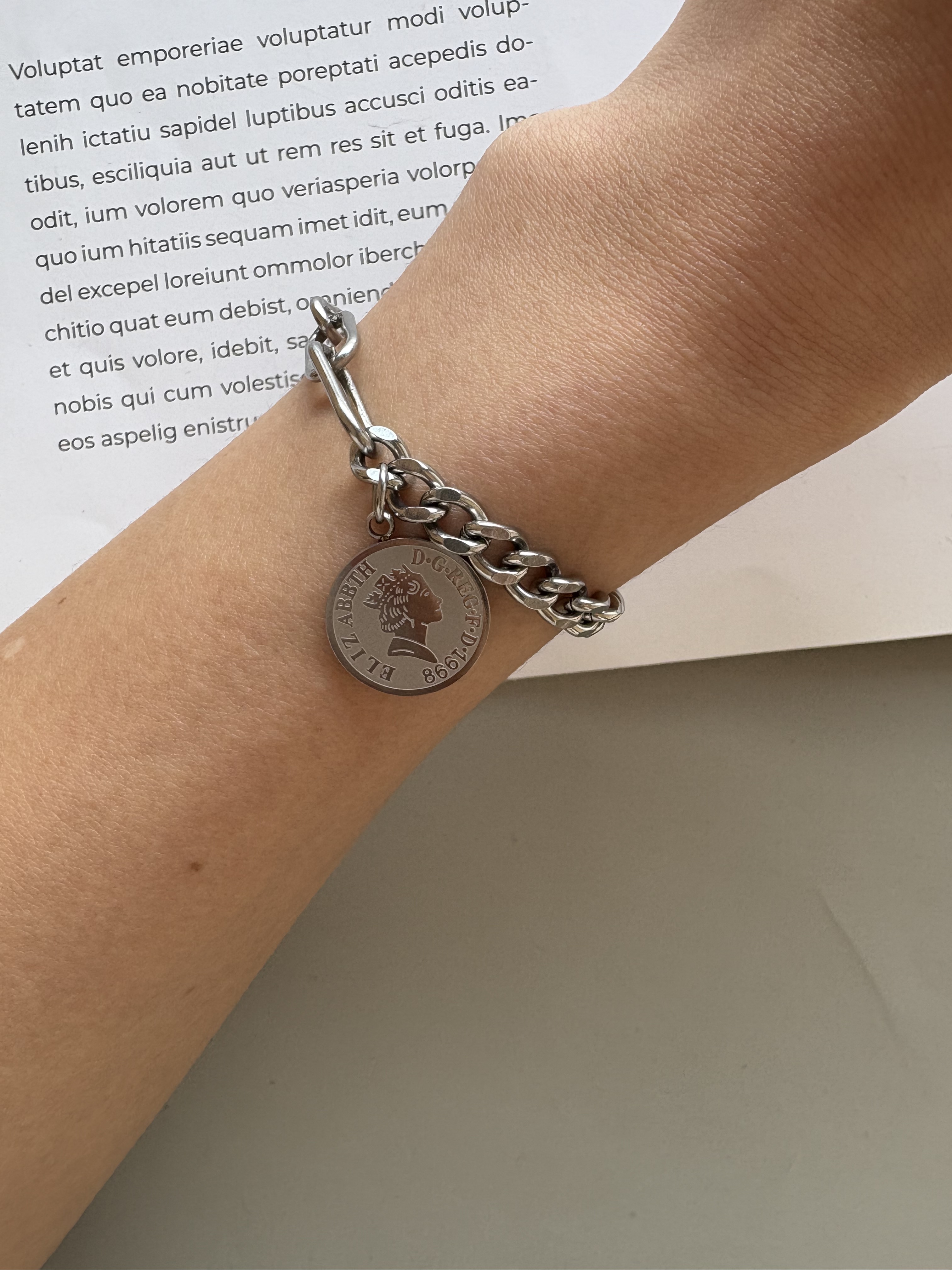 ss coin bracelet