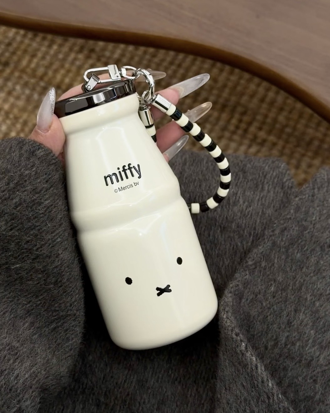 正版授權 Miffy兔 水壺 牛奶罐 送掛飾 316不銹鋼 隨身杯 360ml
