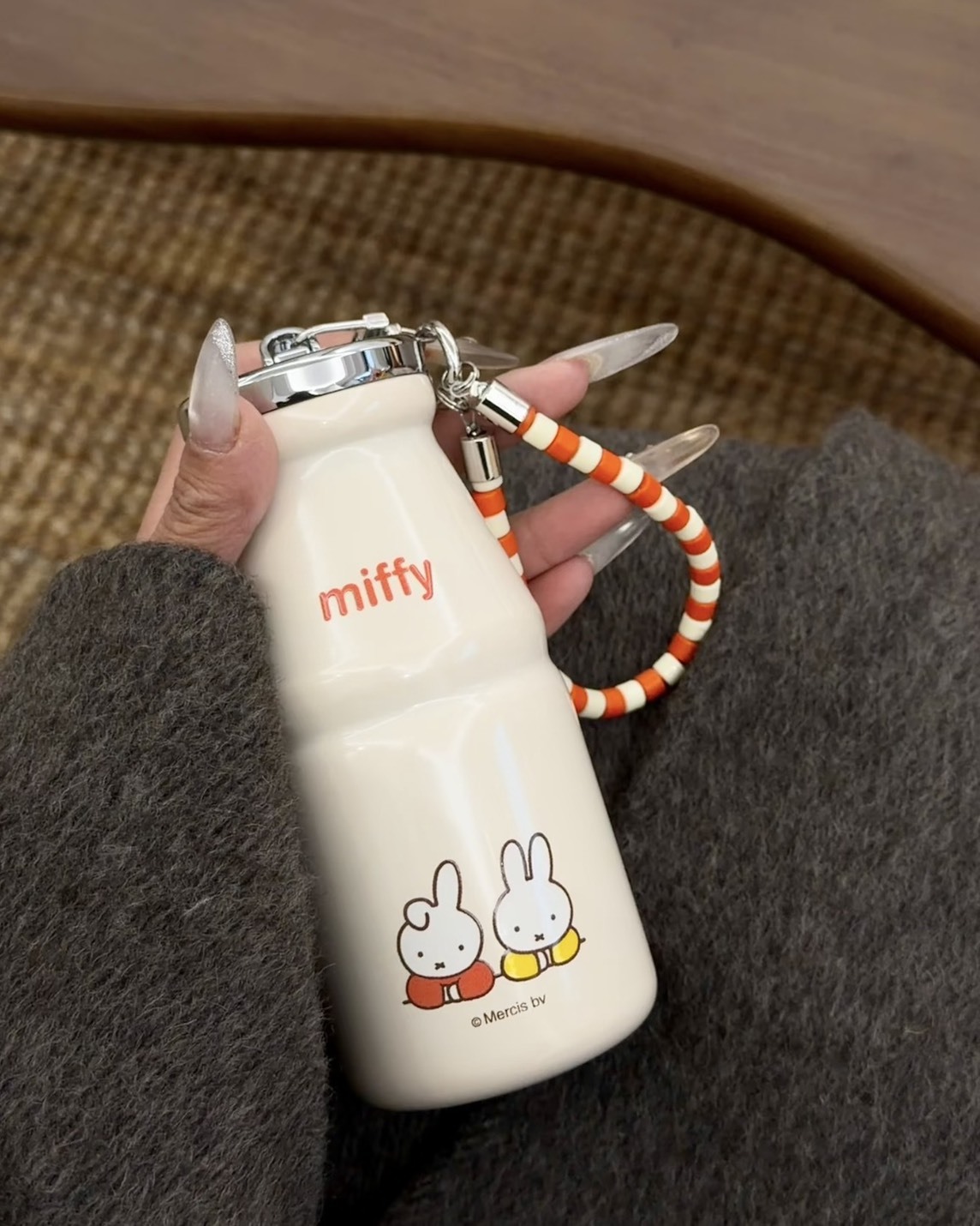 正版授權 Miffy兔 水壺 牛奶罐 送掛飾 316不銹鋼 隨身杯 360ml