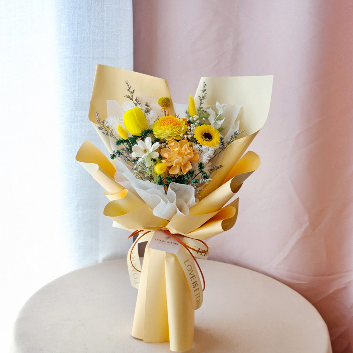 G49｜黃色系乾燥花束