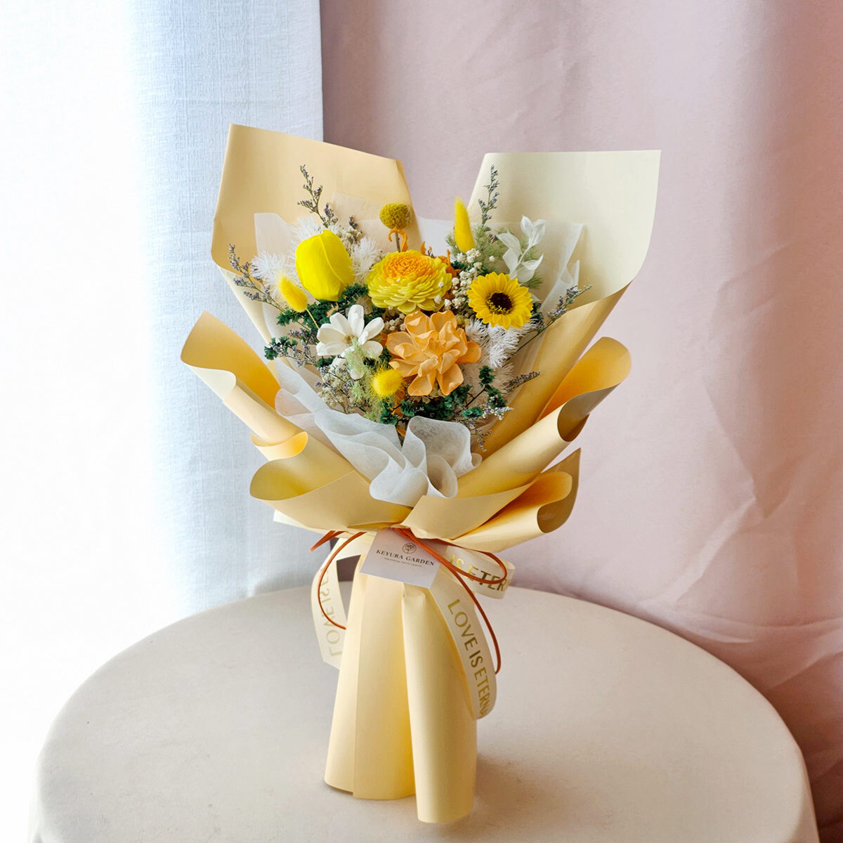 G49｜黃色系乾燥花束
